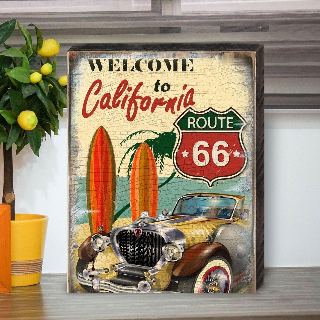California Art Wooden Wall Art by Nature Wonders - American Patriotic Decor - 95311B