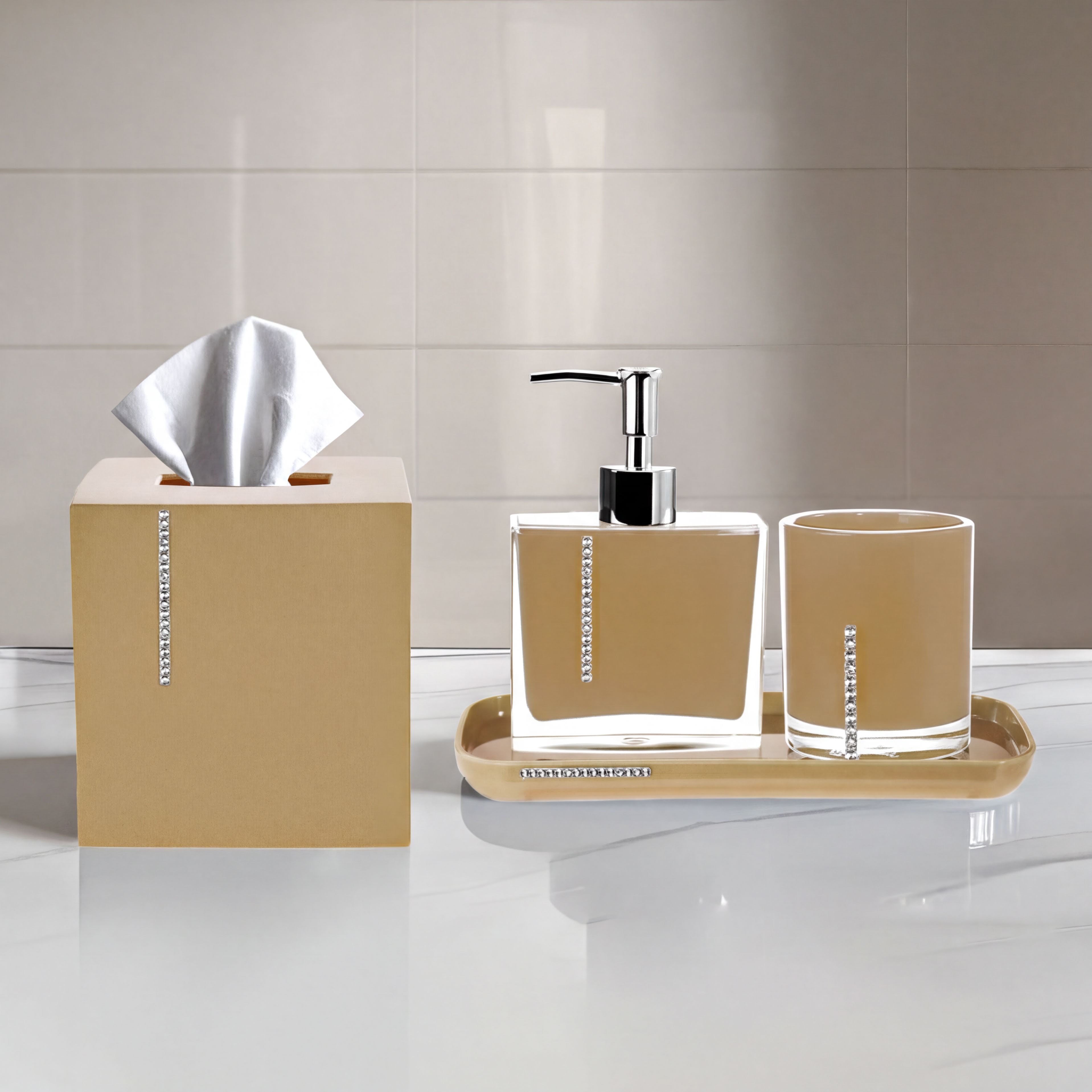 Acrylic Bathroom Set – Modern Bath Accessories & Stylish Storage Organizer