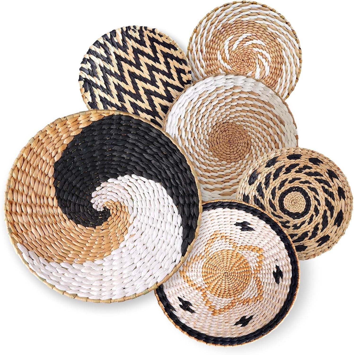 Woven Straw Wall Decor Round Living Room Ornament Wall Hanging