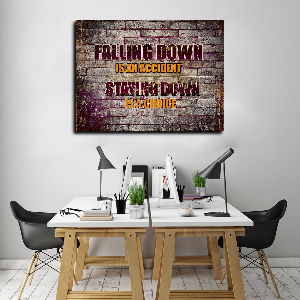Falling Down Is An Accident Staying Down Is A Choice Canvas Wall Art