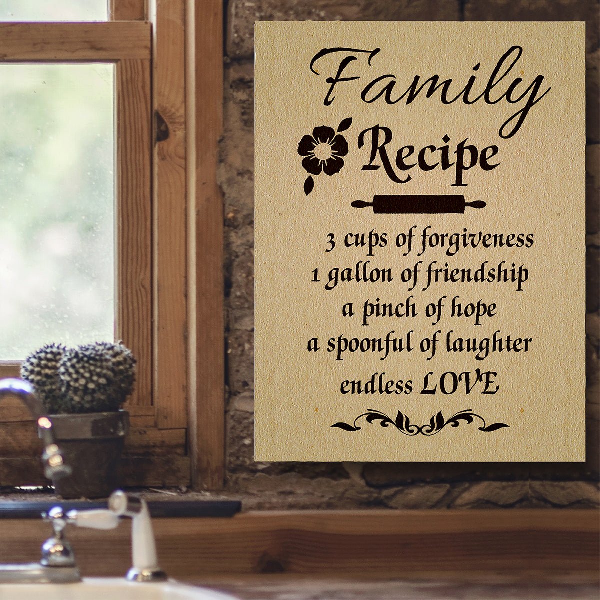 Family Recipe Canvas Wall Art Kitchen Decor