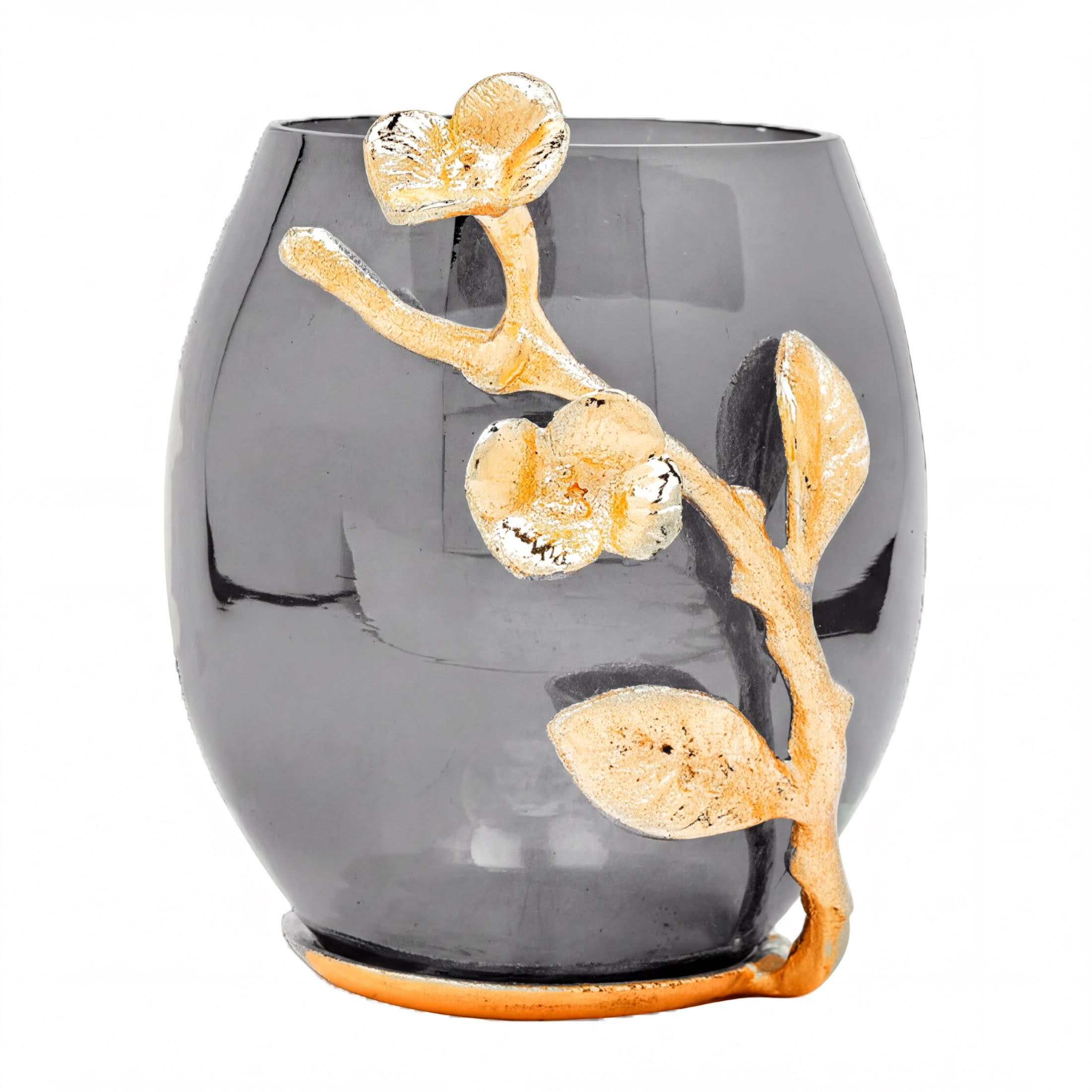 Bathroom Tumbler – Modern Black Gold Glass Brass Decorative Accessory