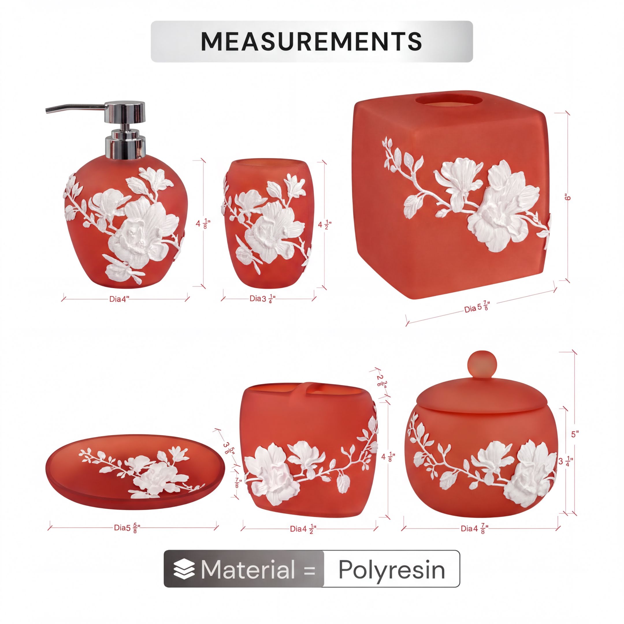 Bathroom Accessory Set – Elegant Polyresin Bath Décor Set with Soap Dispenser & Tumbler