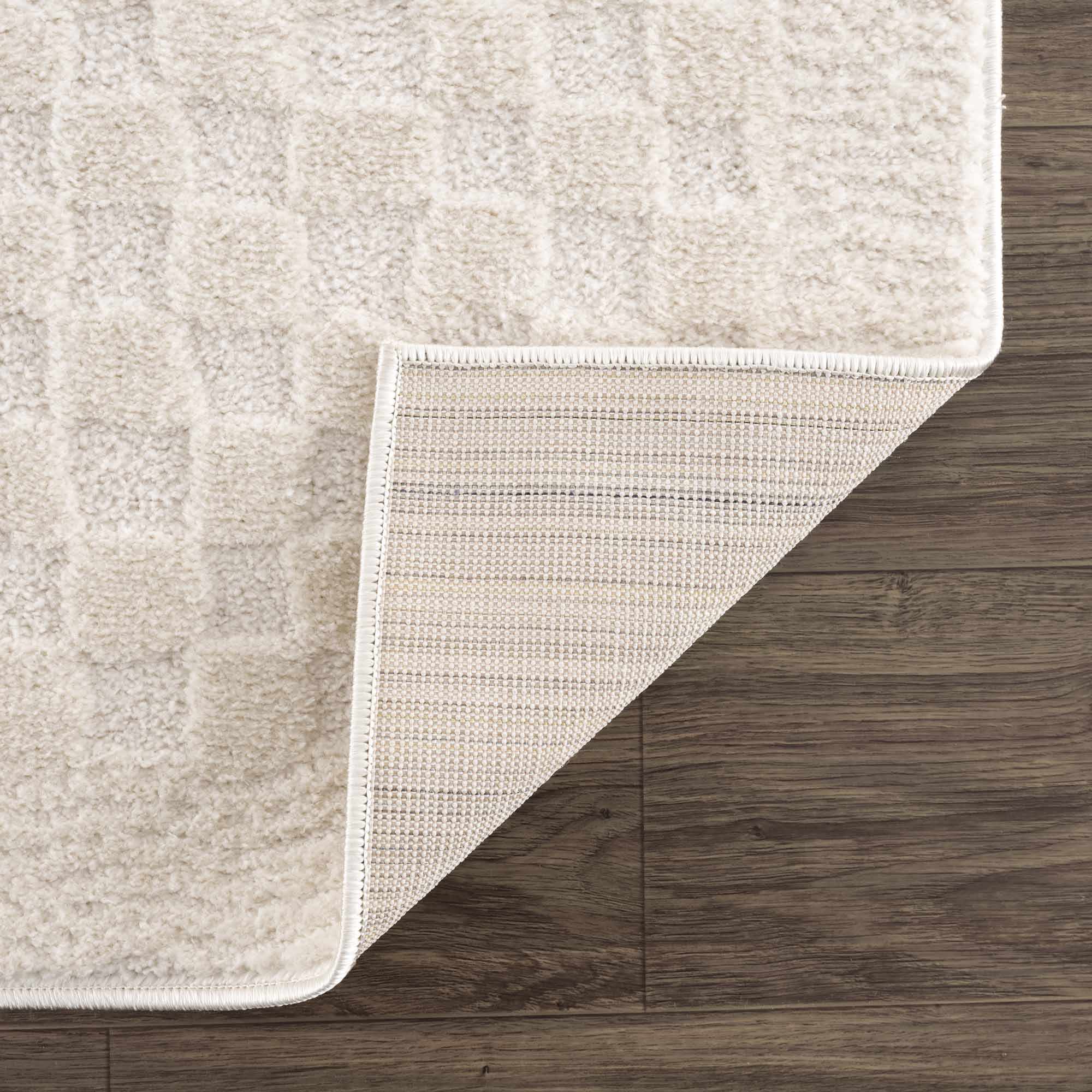 Leryn Ivory Checkered 7ft Runner Rug