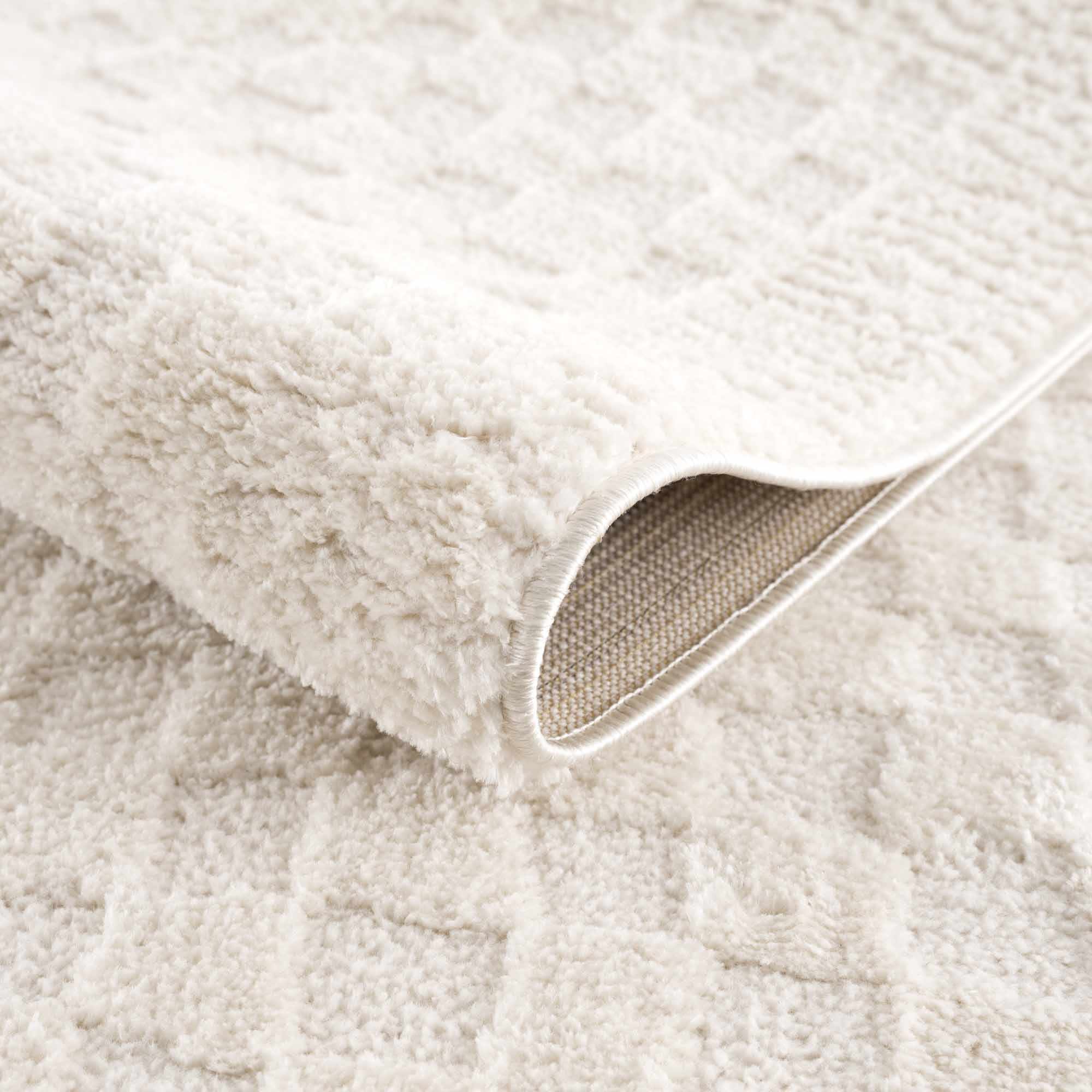 Leryn Ivory Checkered 7ft Runner Rug