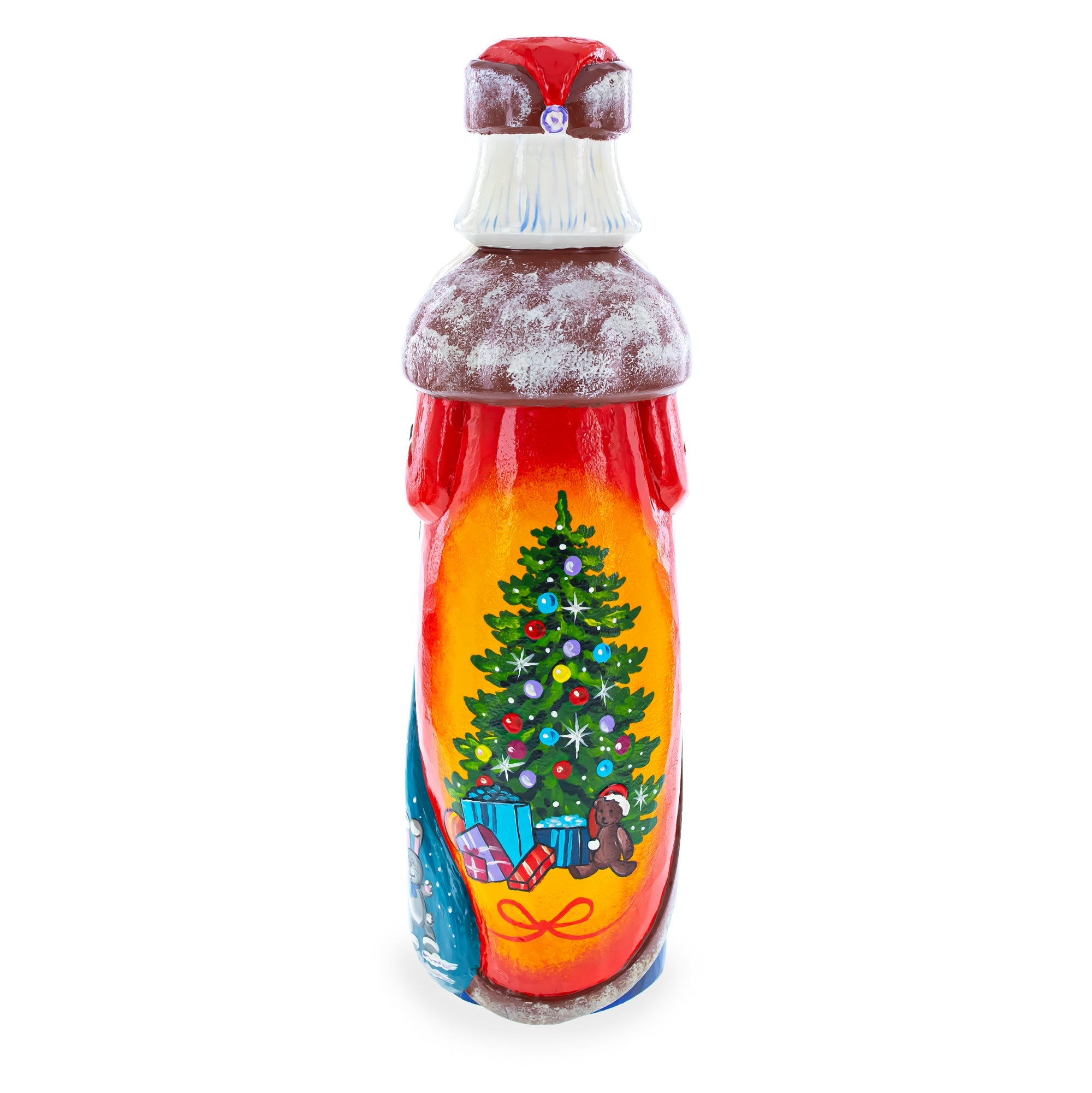 Hand Carved Ukrainian Santa with Lantern Solid Wooden Figurine 11 Inches