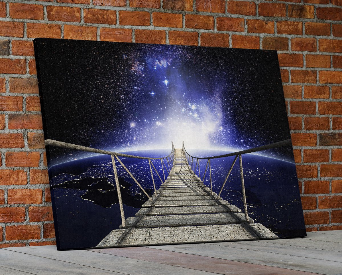 Galaxy Walk In Space Canvas Wall Art Space Galaxy Bridge