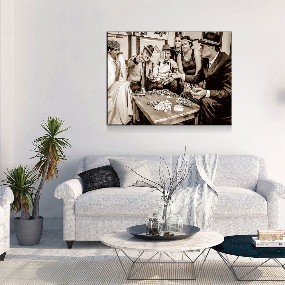 Gangsters Canvas Wall Art, Gangster Decor, Man Cave Art