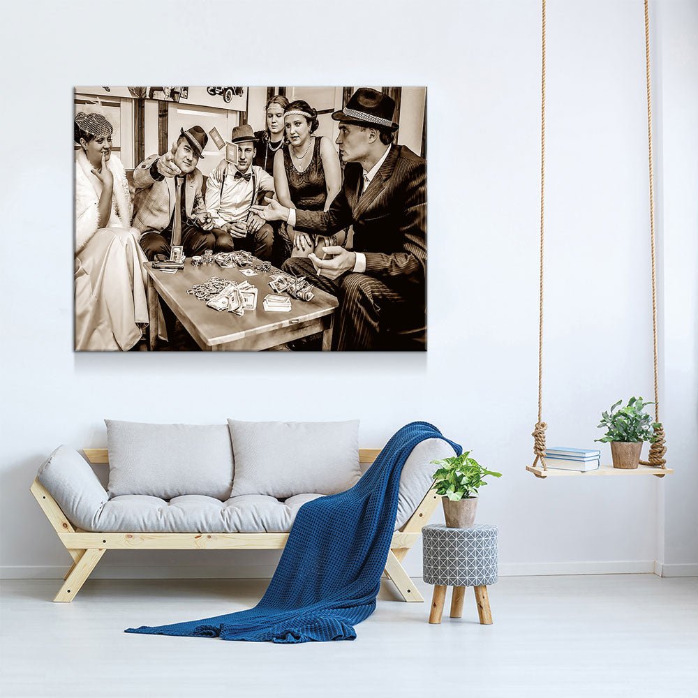 Gangsters Canvas Wall Art, Gangster Decor, Man Cave Art