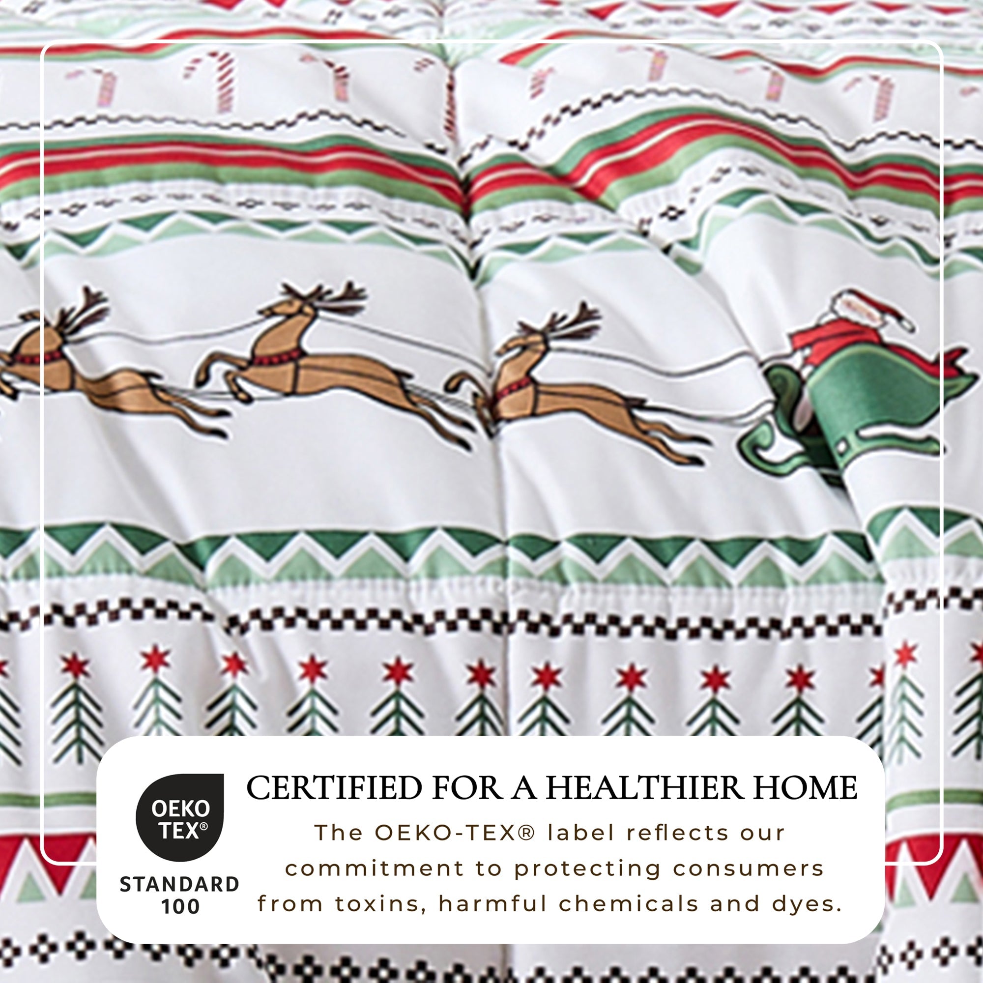 Reversible Christmas Comforter and Sham Set - Holiday / Lodge Odette Collection