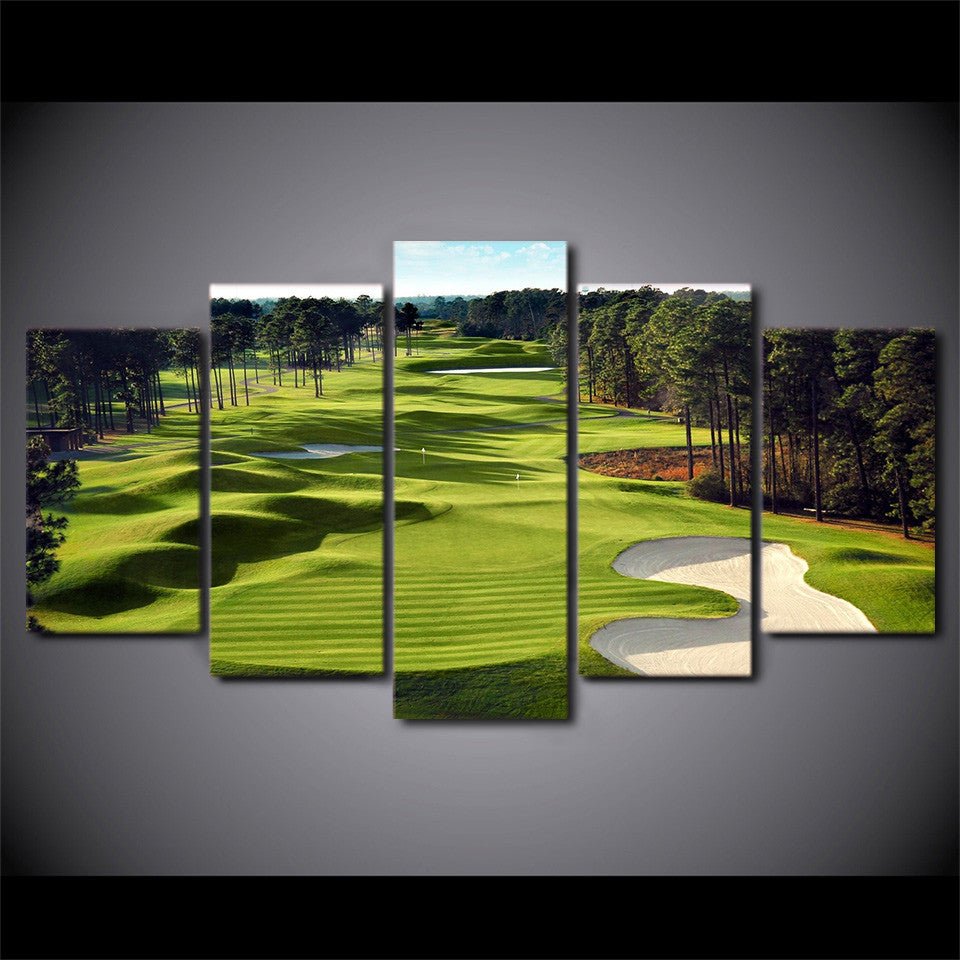 Golf Lovers Golf Course 5-Piece Wall Art Canvas