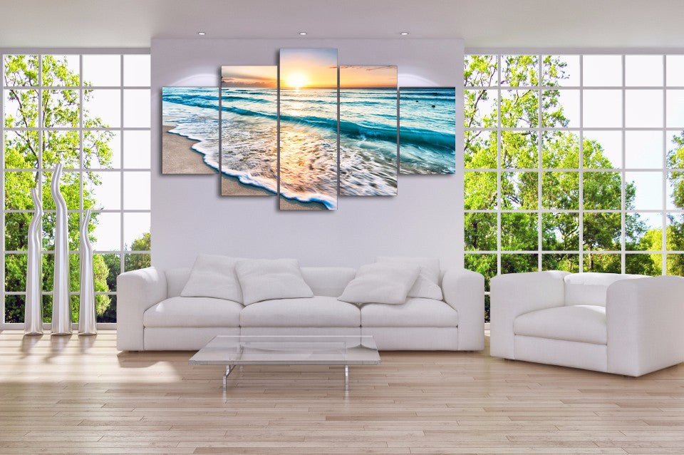 Good Morning Ocean View 5-Piece Wall Art Canvas