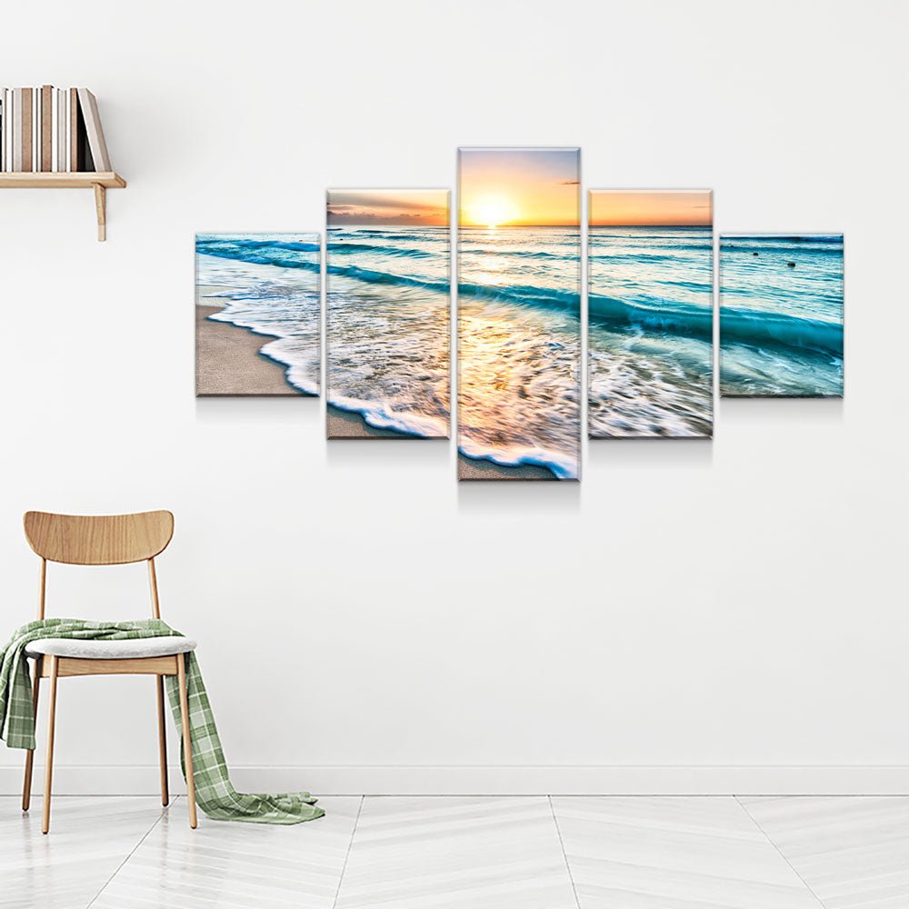 Good Morning Ocean View 5-Piece Wall Art Canvas