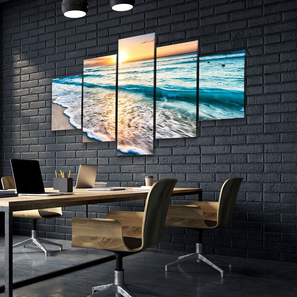 Good Morning Ocean View 5-Piece Wall Art Canvas