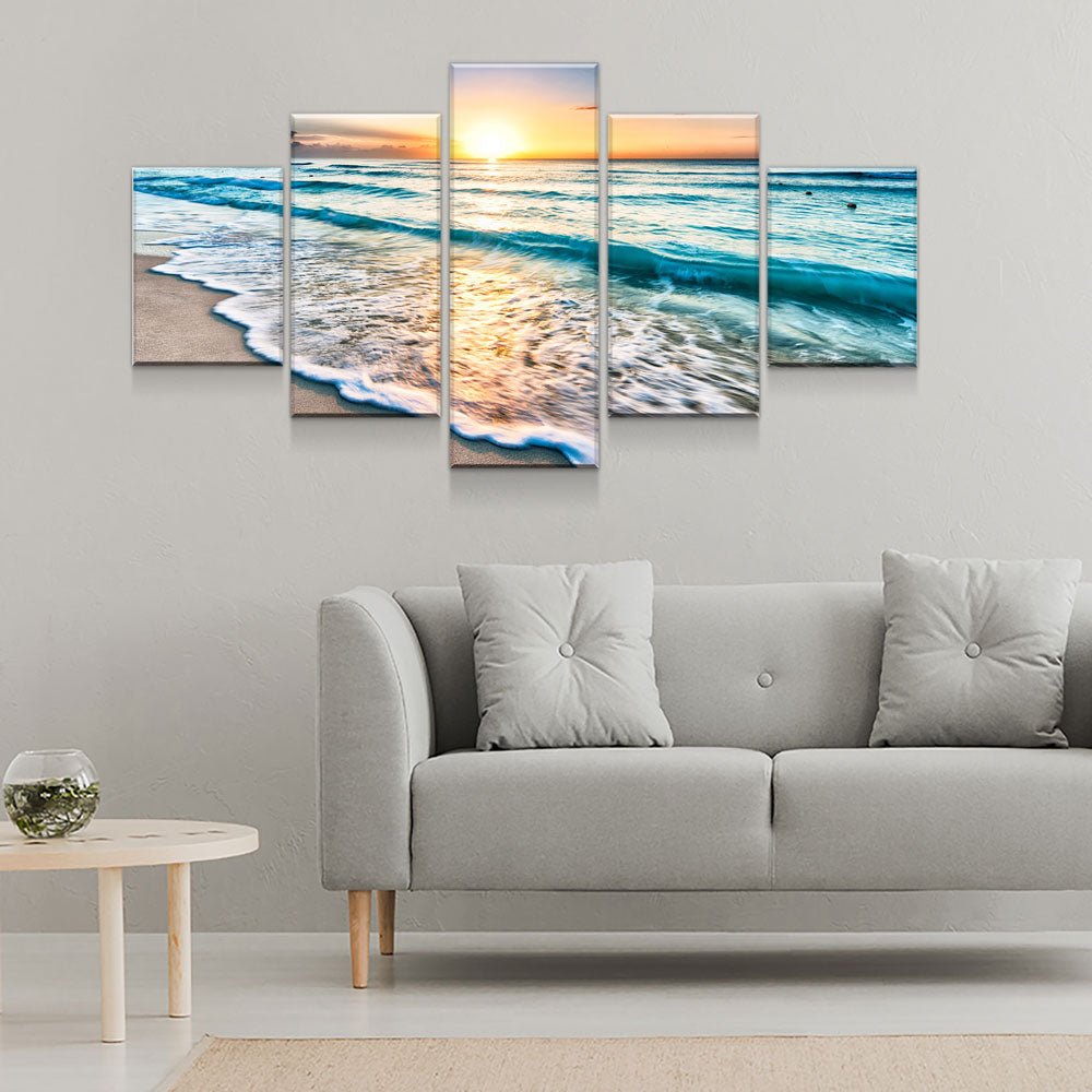 Good Morning Ocean View 5-Piece Wall Art Canvas