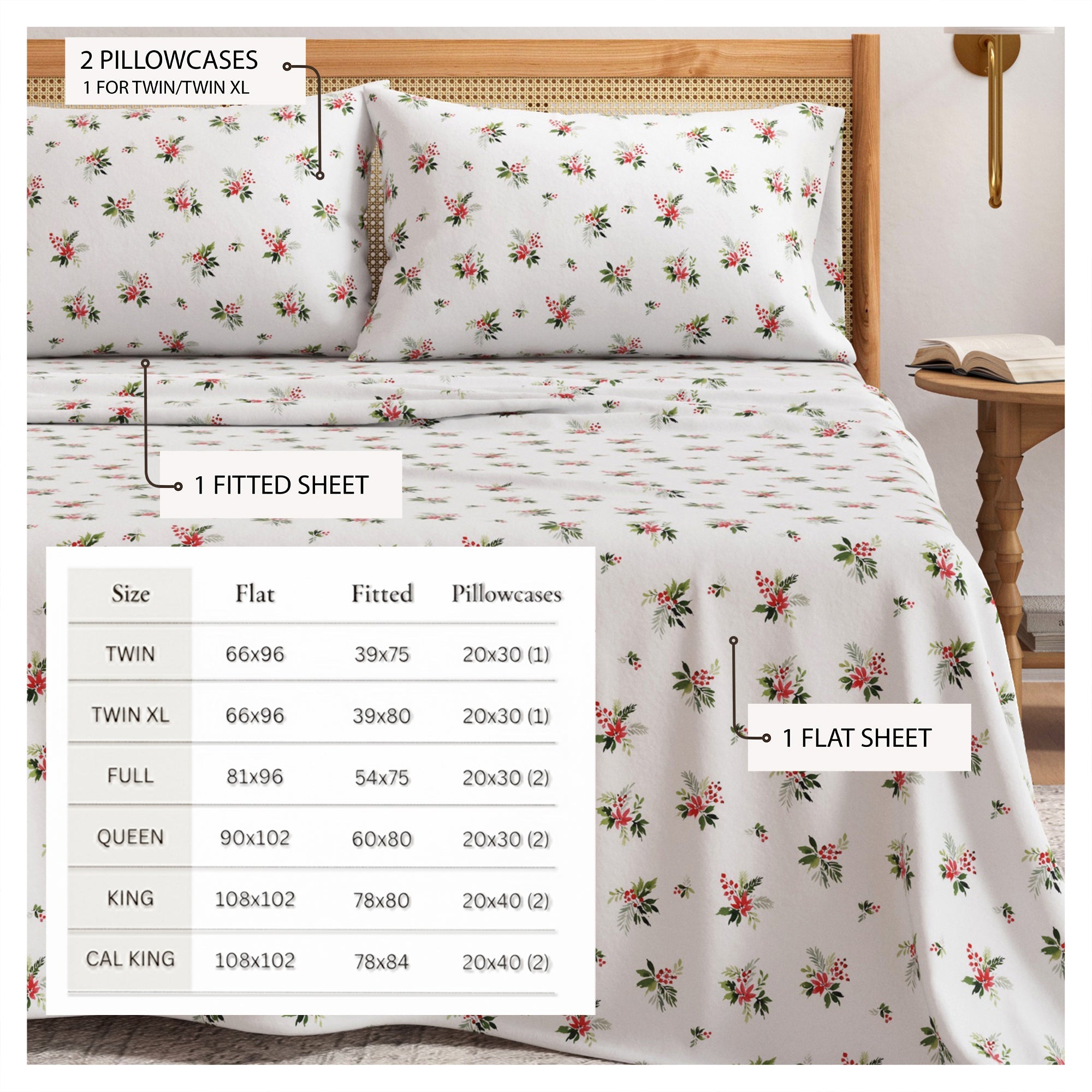 Turkish Cotton Flannel Sheet Set - Elevated Holiday Collection