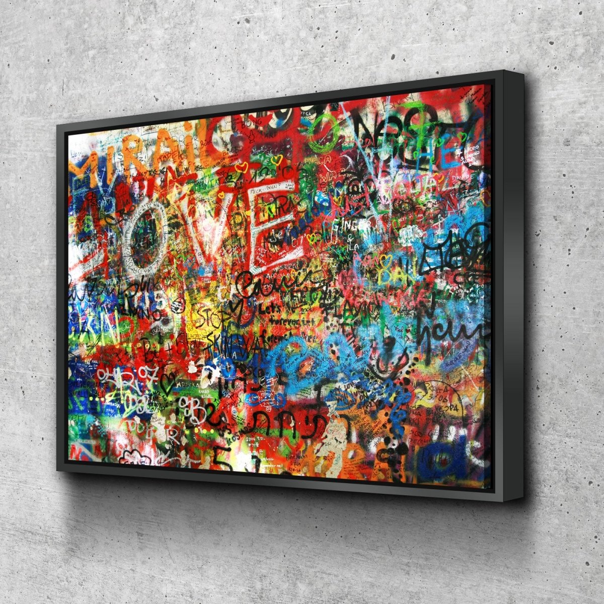 Graffiti on The Lennon Wall Canvas Wall Art
