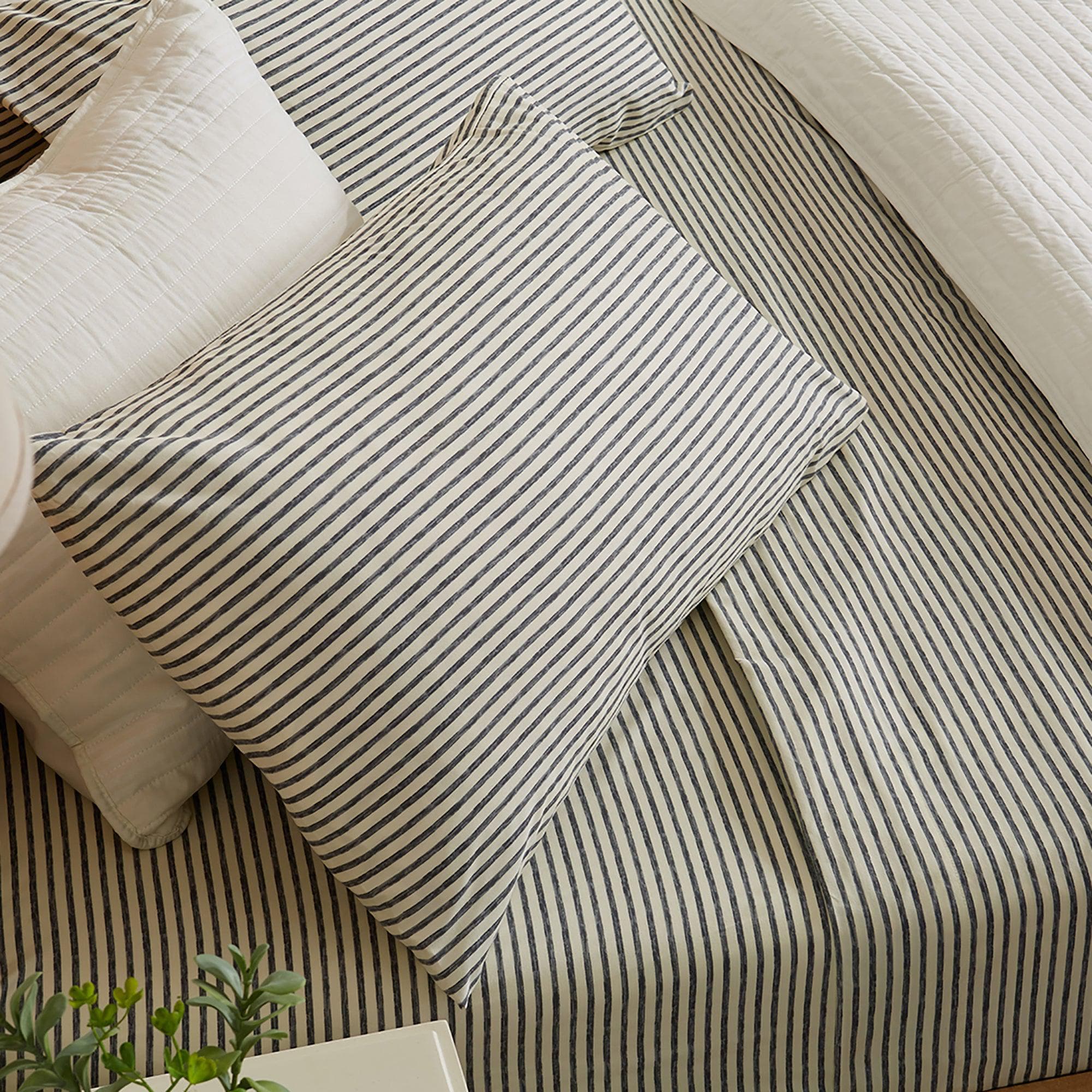 Striped Microfiber Sheet Set - Evette Collection