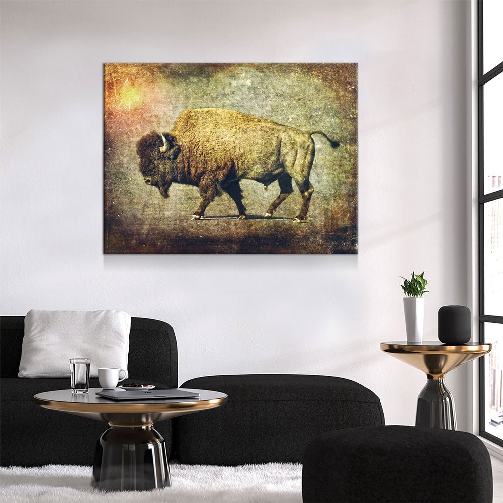 Great Buffalo Canvas Wall Art, Ranch Art, Ranch Style Home Decor, Buffalo Decor