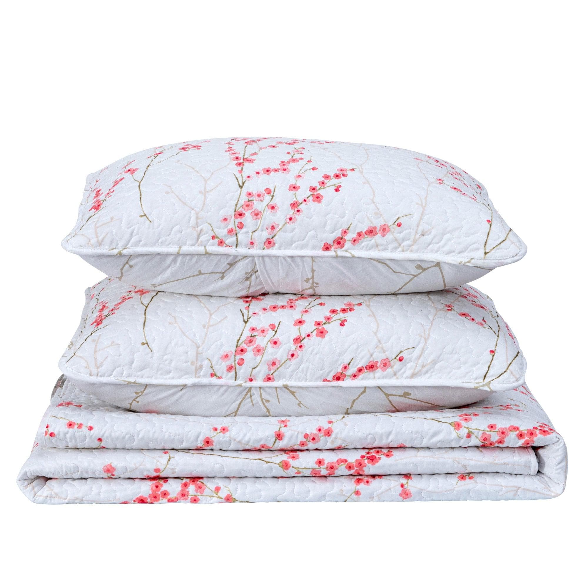 3-Piece Floral Quilt - Sakura Collection