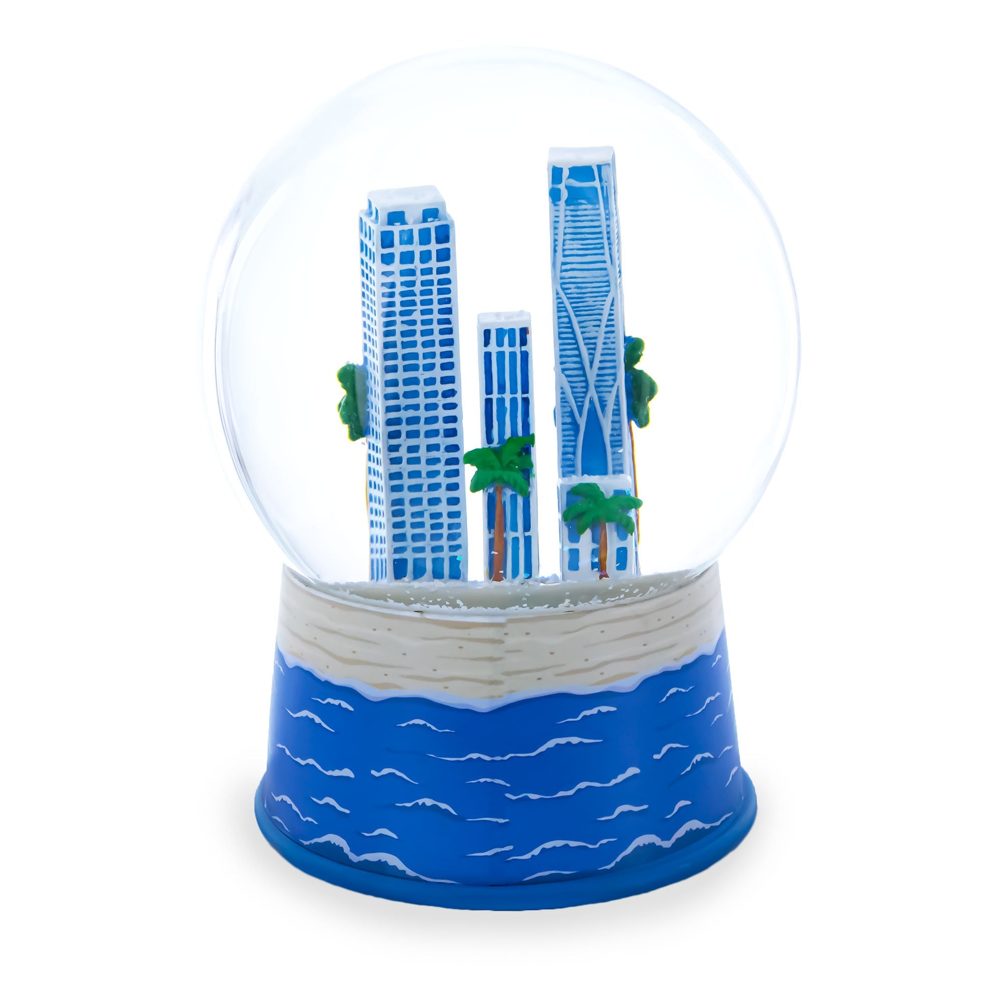 Miami Beach Skyline Glass Water Snow Globe