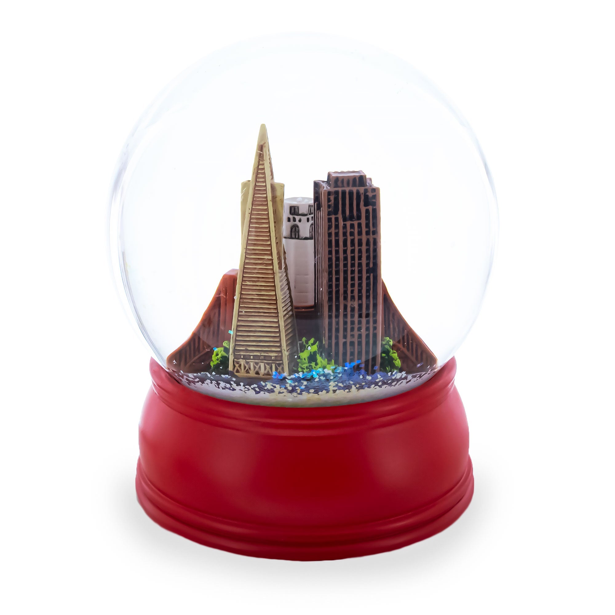 San Francisco Skyline with Iconic Landmarks Glass Water Snow Globe