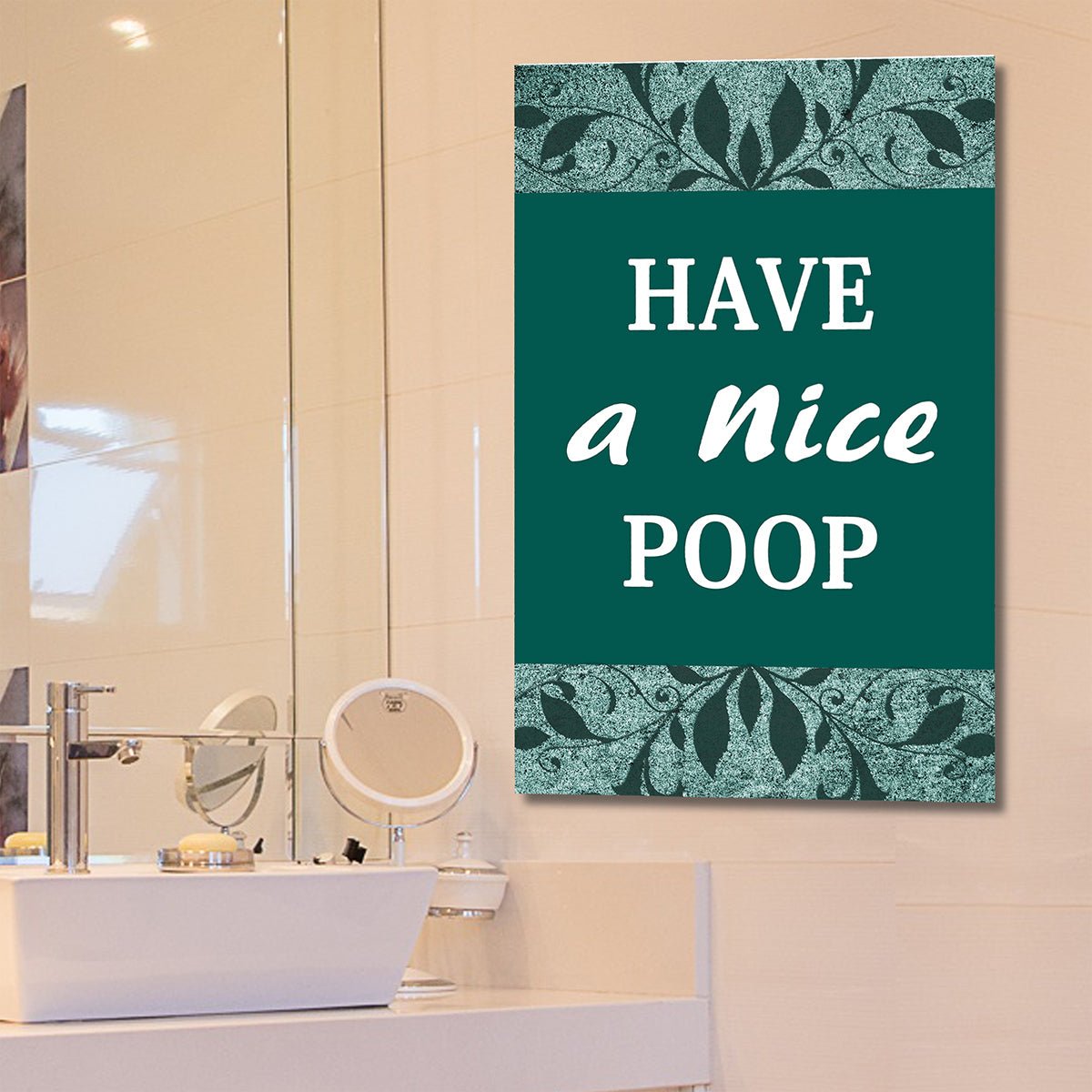 Have A Nice Poop Bathroom Humor Framed Canvas Wall Art Bathroom Decor Funny Bathroom Art