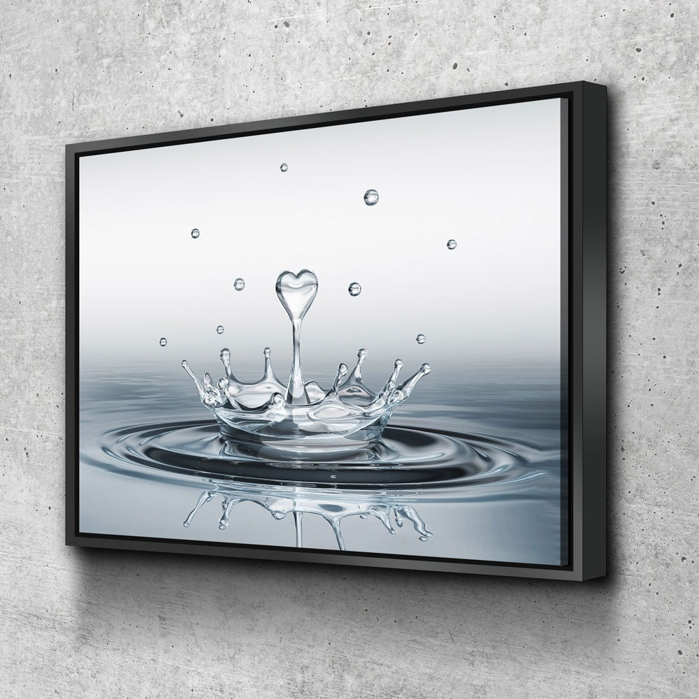 Heart Water Splash Canvas Wall Art, Bathroom Decor, Bathroom Wall Art, Business Bathroom, Bathroom Decoration, Bathroom Art, Water Splash