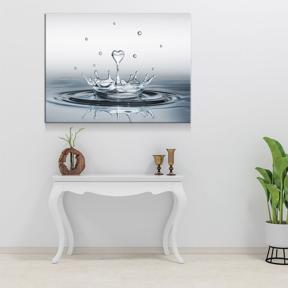 Heart Water Splash Canvas Wall Art, Bathroom Decor, Bathroom Wall Art, Business Bathroom, Bathroom Decoration, Bathroom Art, Water Splash