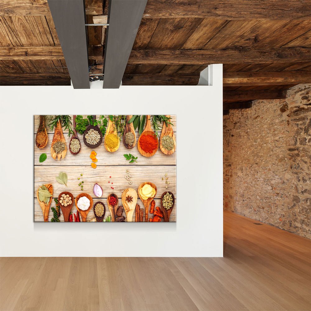 Herbs & Spices Canvas Wall Art, Cooking Decor, Kitchen Wall Art