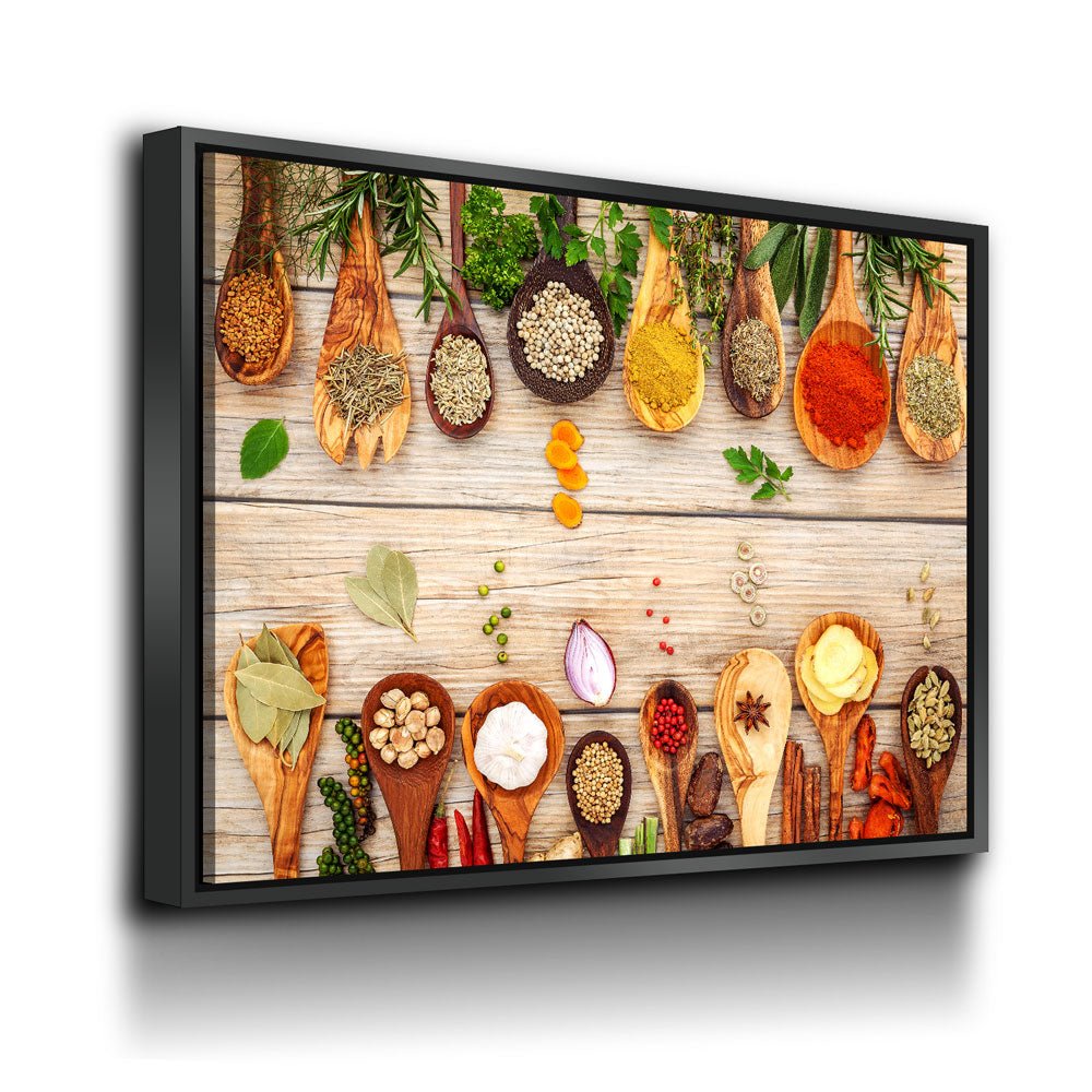 Herbs & Spices Canvas Wall Art, Cooking Decor, Kitchen Wall Art