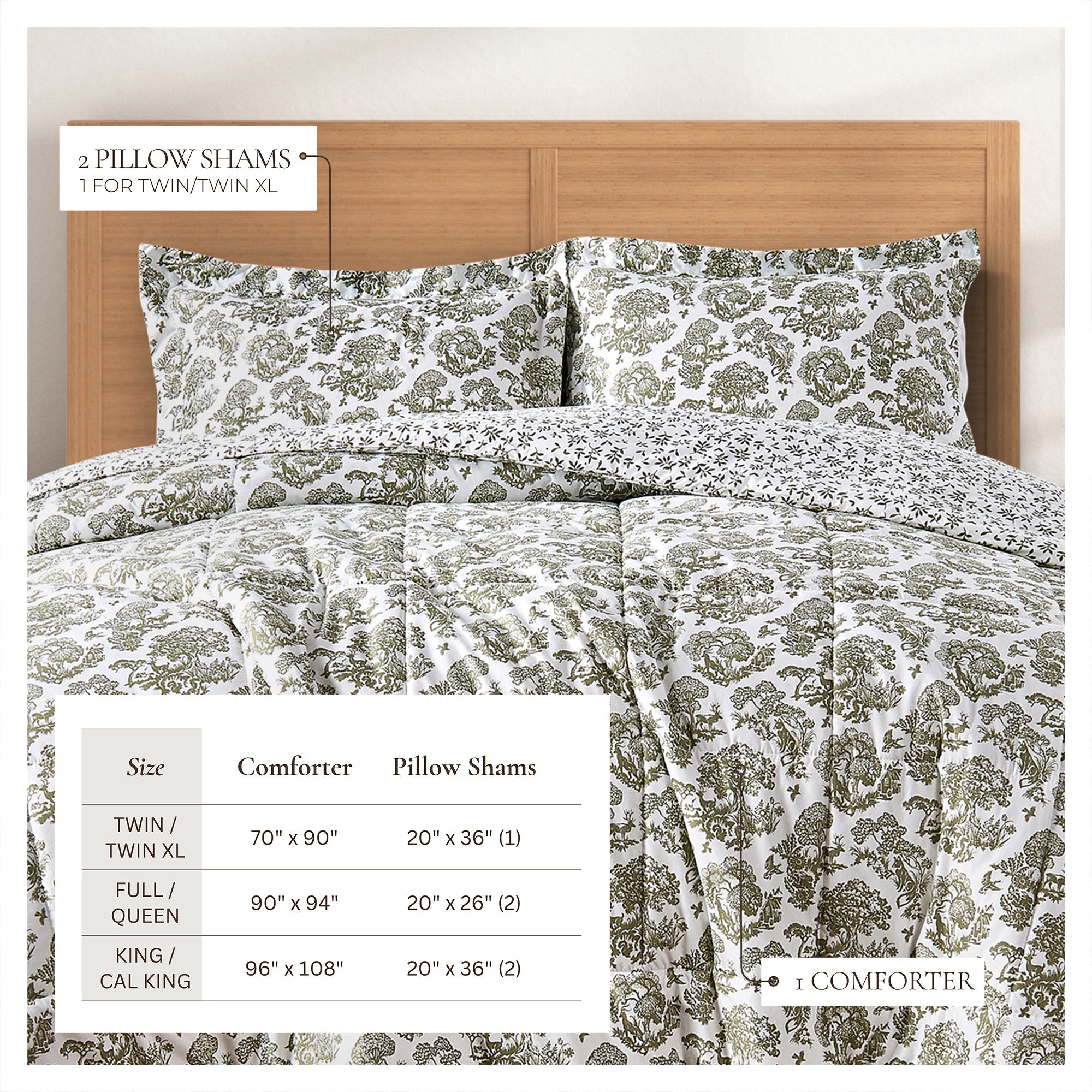 Reversible Christmas Comforter and Sham Set - Holiday / Lodge Odette Collection