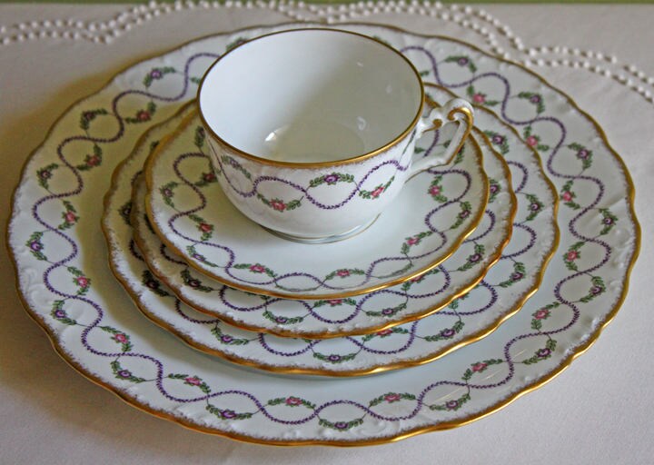 Antique Limoges Dinner Plates. Set of Eight Large Plates. Haviland & Co. Made in France. Luxurious Dining. Rare Find. French Country Living