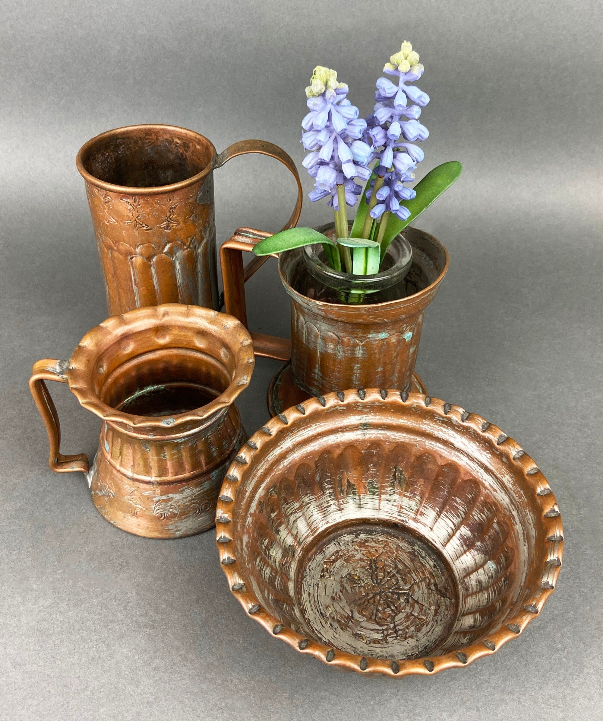 Antique Extra Large Sieves. Rustic Hand Hammered Home Decoration. Set of Two, Large, Primitive Hand Pounded Strainers
