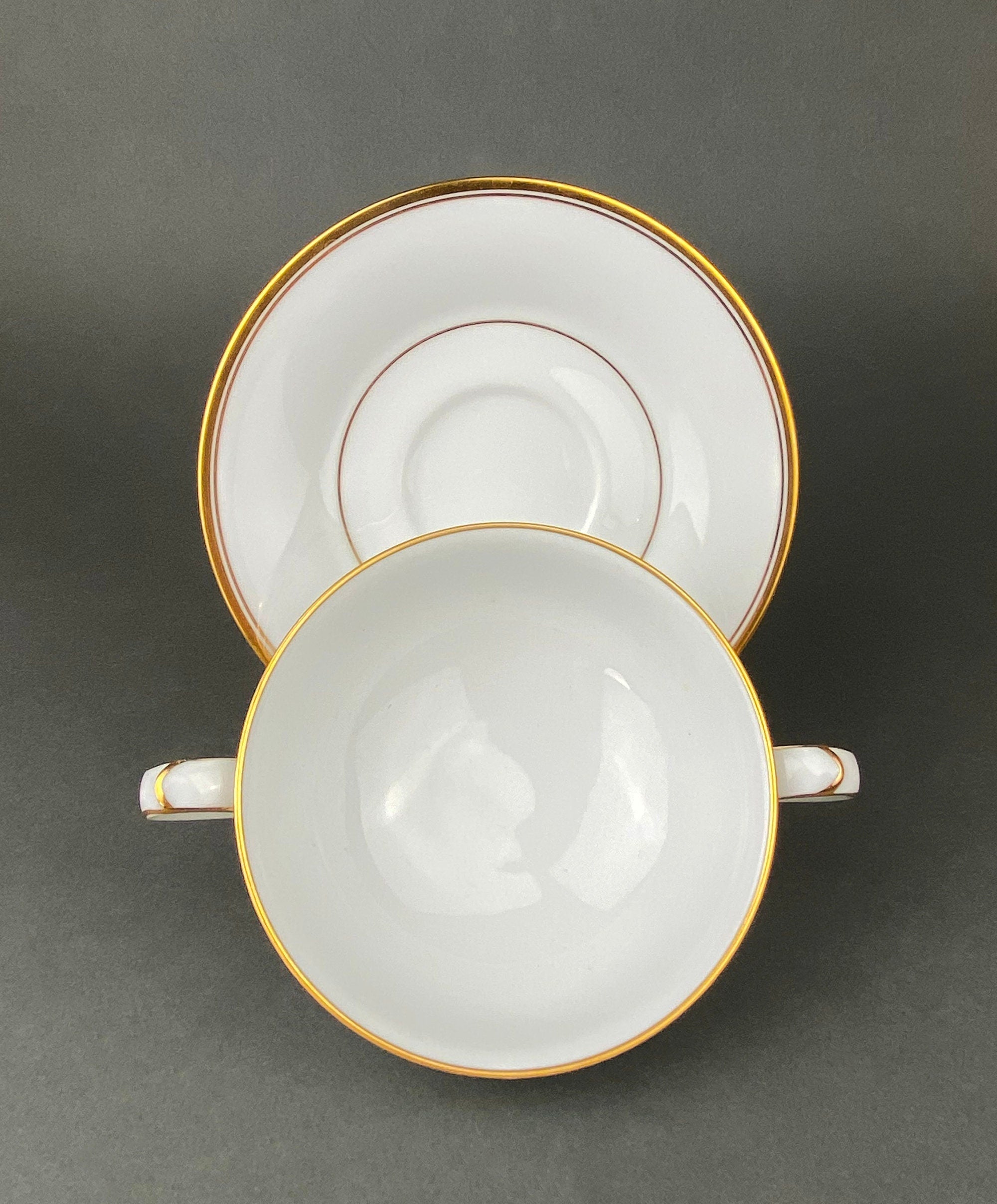 Noritake Allison Tea Set: Gold Band China Cups and Saucers (Set of Five)