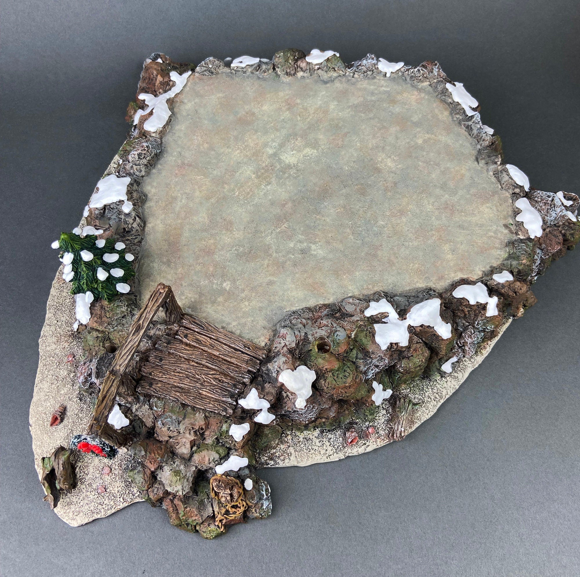 Christmas Village Platform by Department 56. Sounds of the North Woods. Christmas Village Accessories: Platform, 2 Pines, and 2 Naked Trees