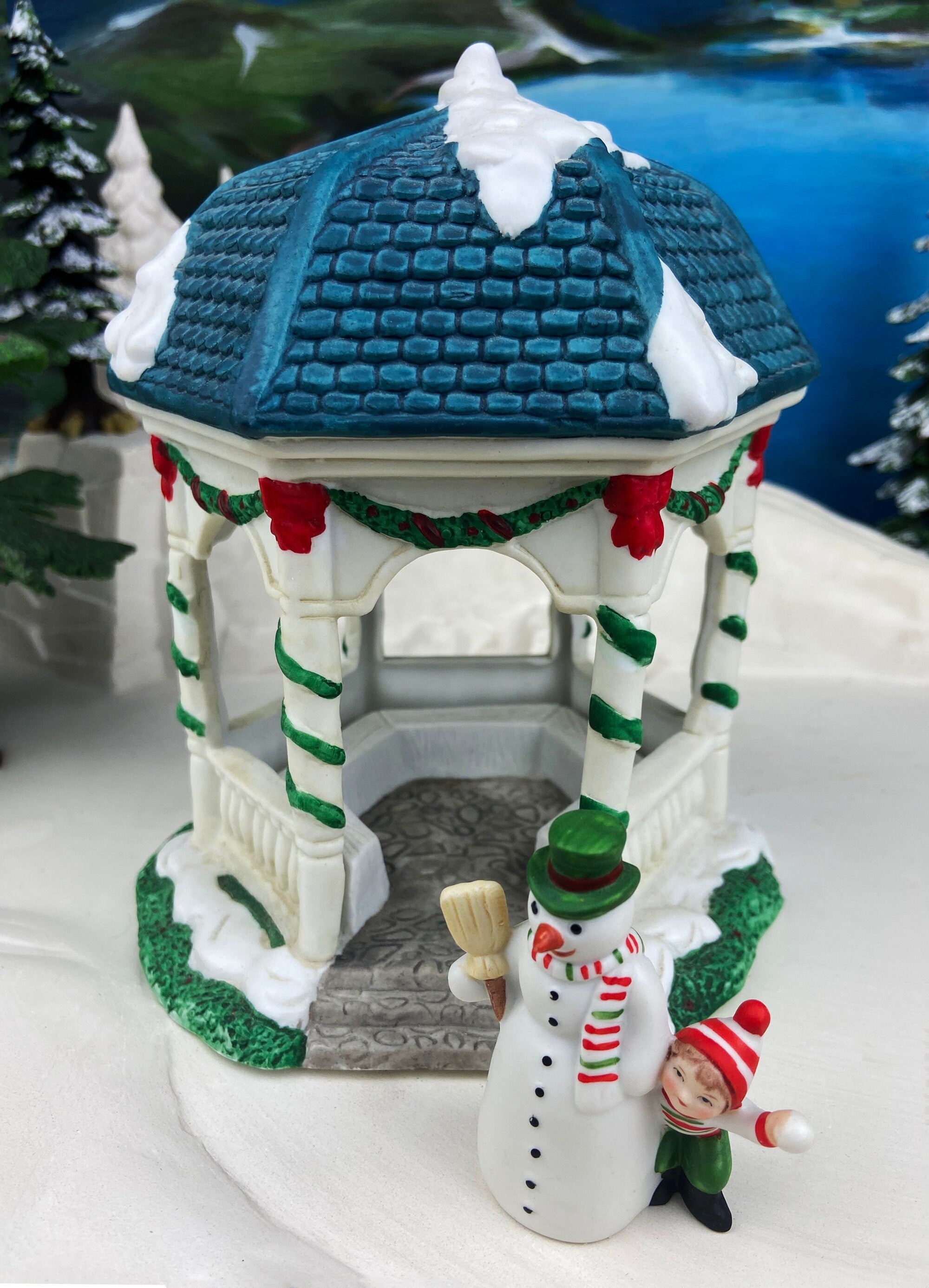 Christmas Village Accessories by Department 56.  Town Square Gazebo with Intricate Detail.