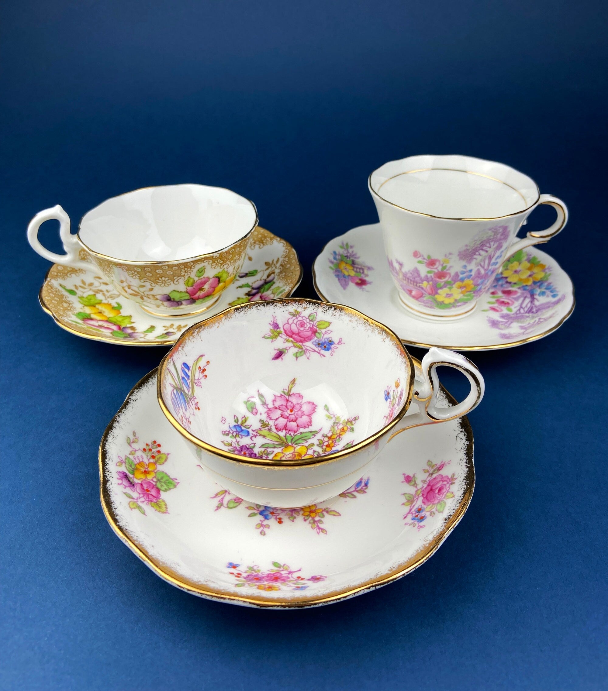 Vintage Royal Albert Georgina Teacup and Saucer, Fine Bone China