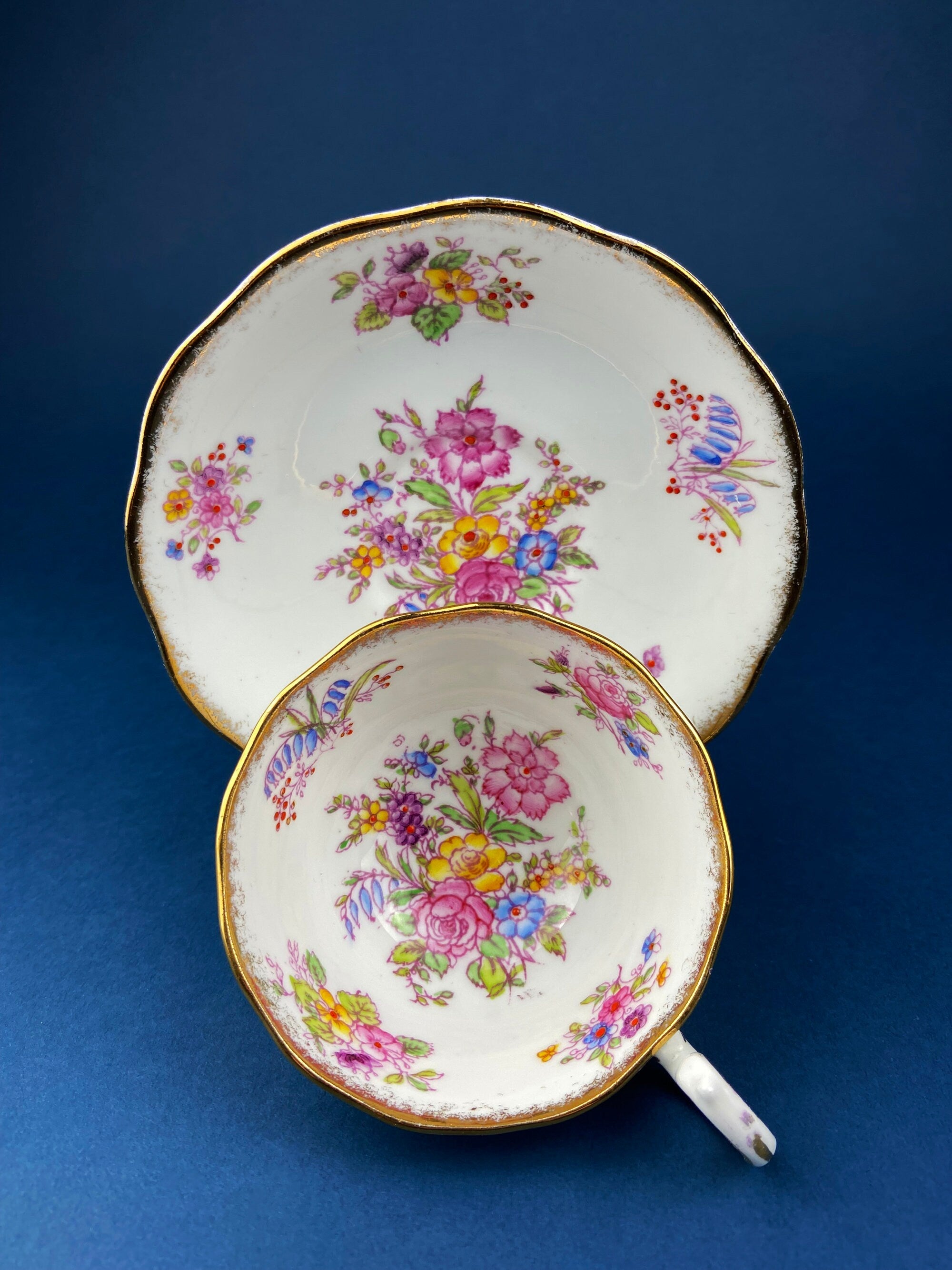 Vintage Royal Albert Georgina Teacup and Saucer, Fine Bone China