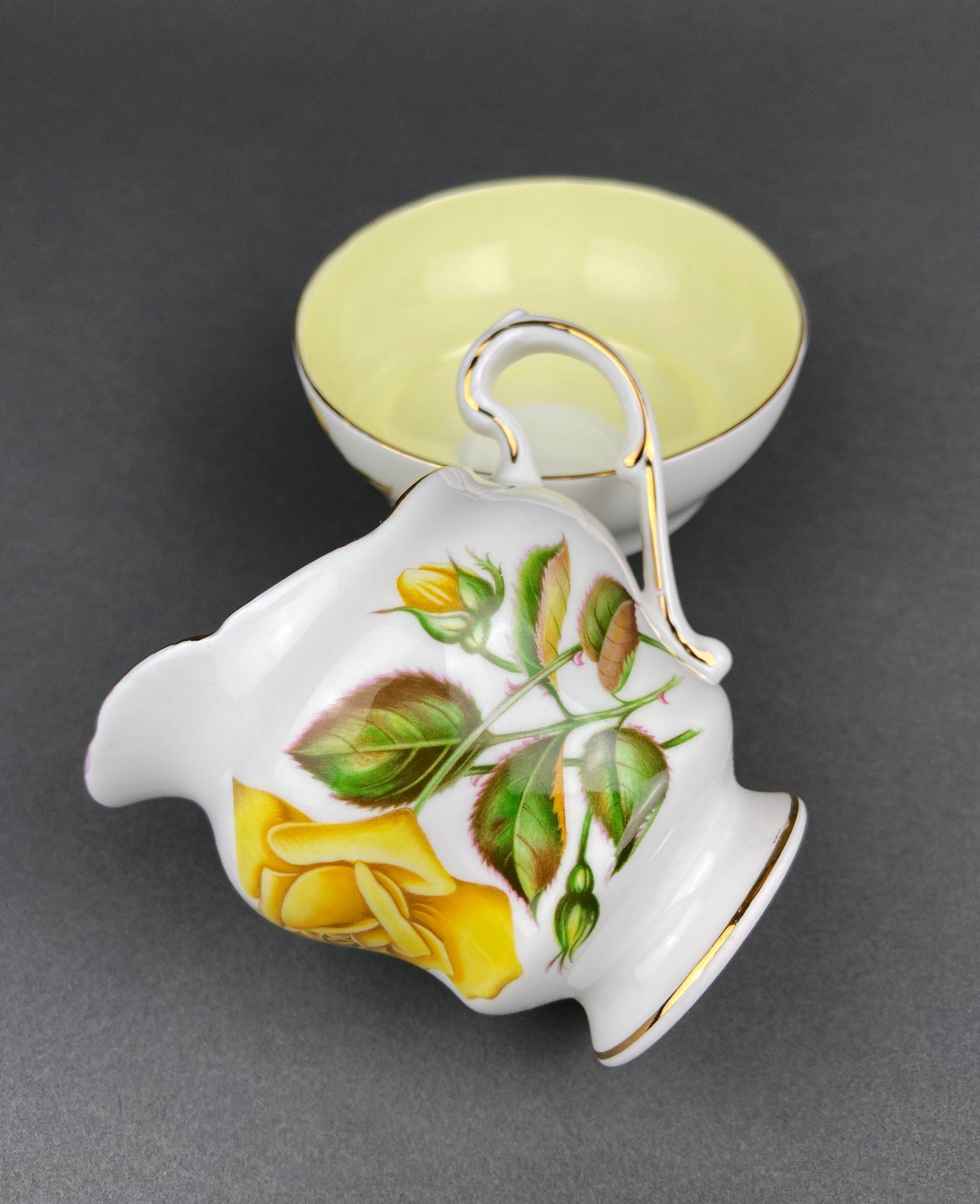 Vintage Paragon Creamer and Sugar Bowl with Lid, By Appointment to Her Majesty The Queen Potters.
