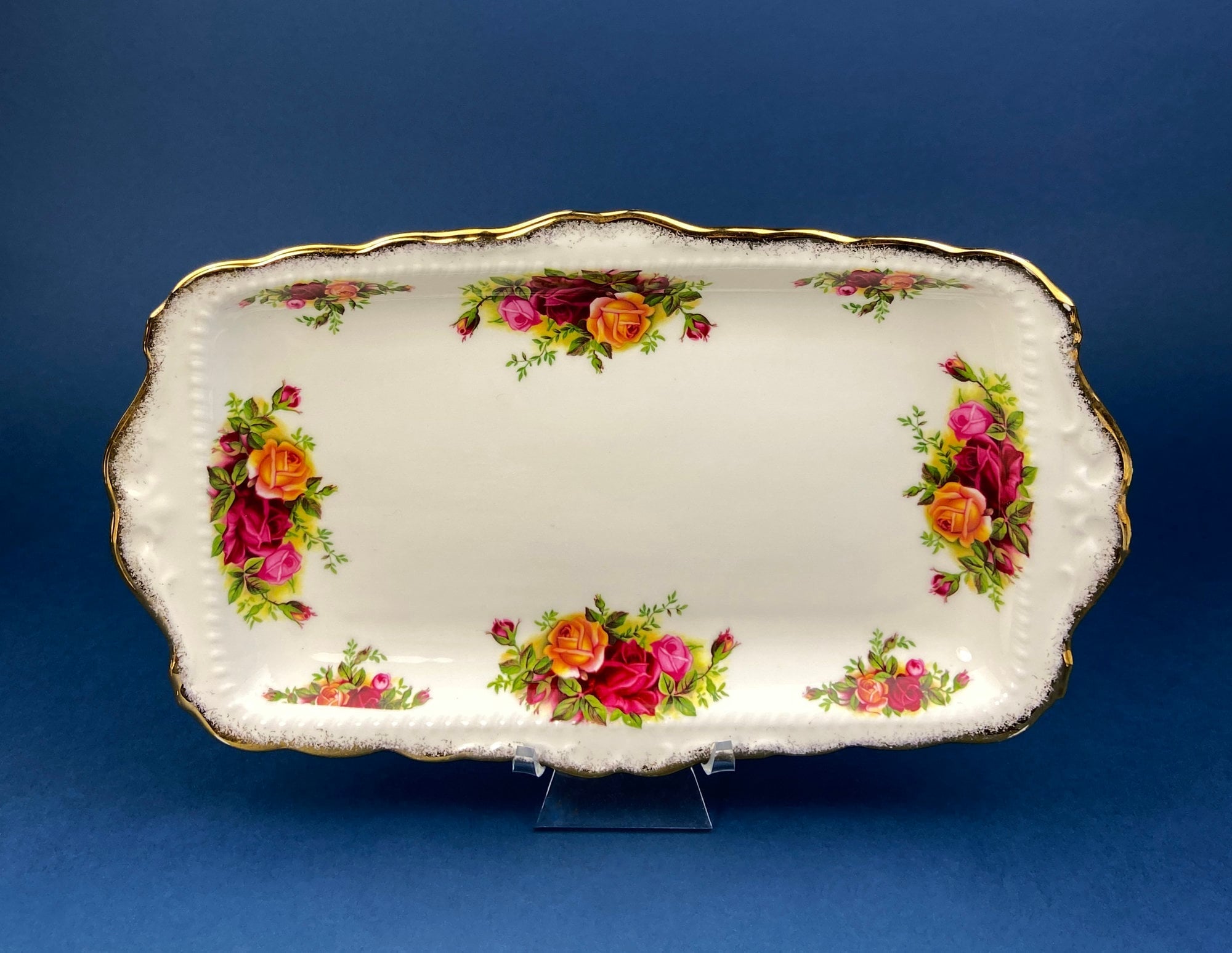 Antique Porcelain Tray for Cosmetics, Perfume, Bath Products, as Breakfast Tray or for Tea Parties. Hand-Painted & Signed by Artist.