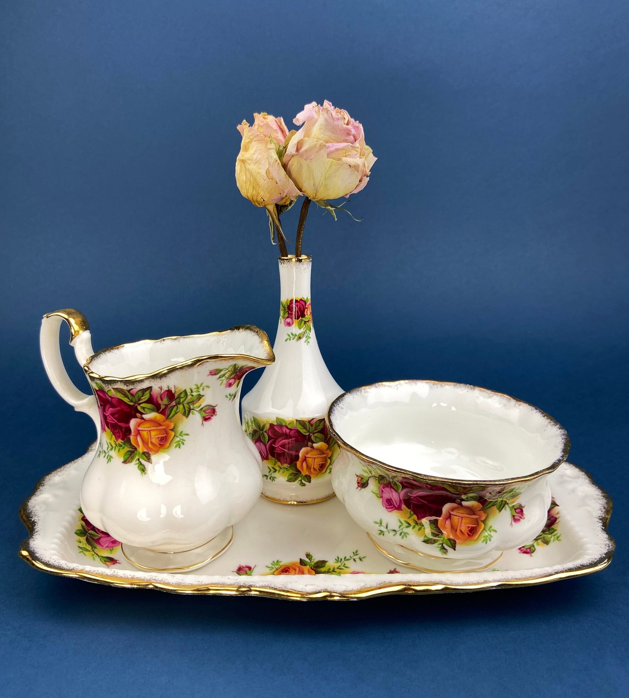 Antique Porcelain Tray for Cosmetics, Perfume, Bath Products, as Breakfast Tray or for Tea Parties. Hand-Painted & Signed by Artist.
