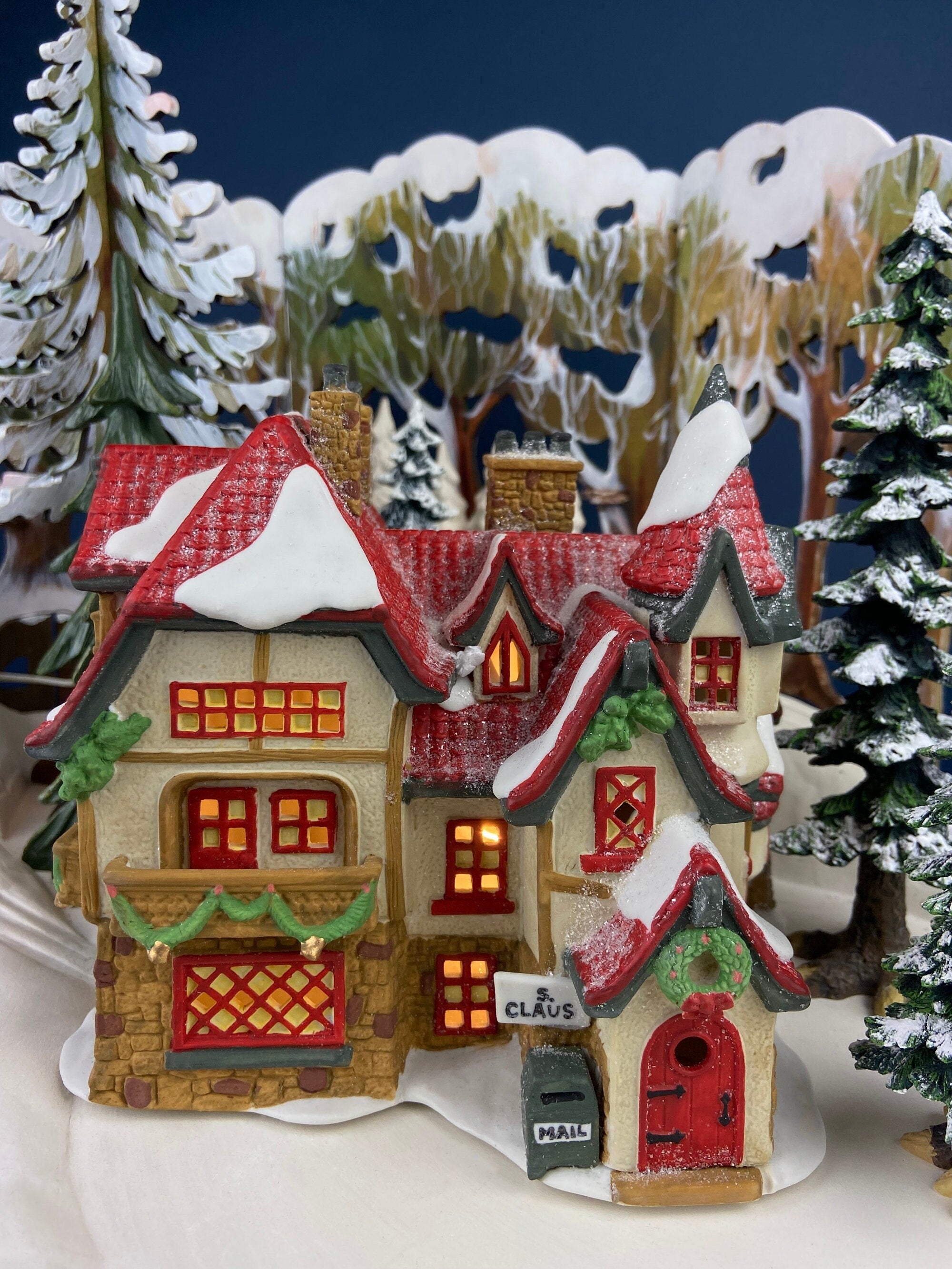Department 56 North Pole Series Illuminated Christmas Village House - Glass Ornament Works