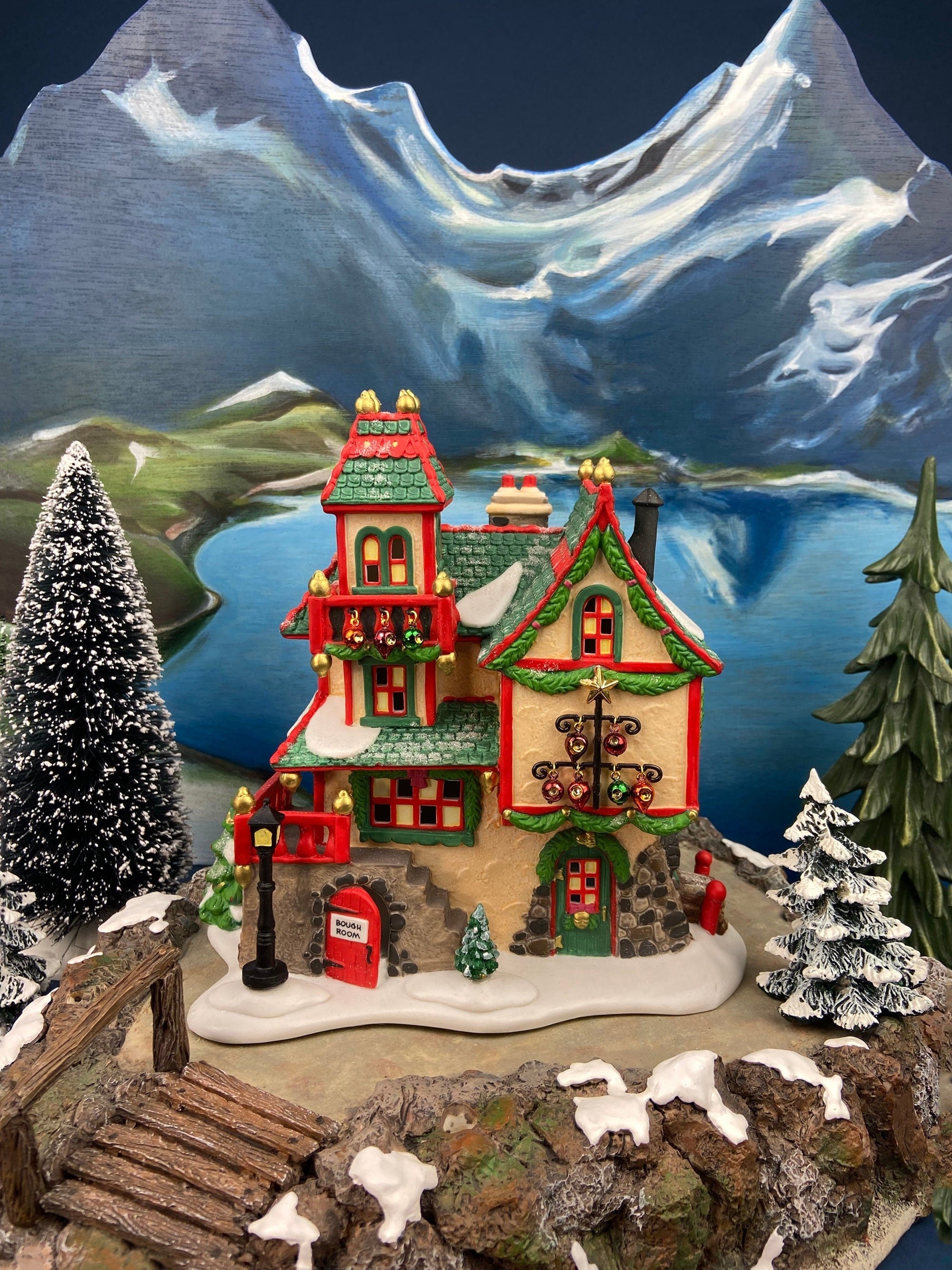 Department 56 North Pole Series Illuminated Christmas Village House - Glass Ornament Works