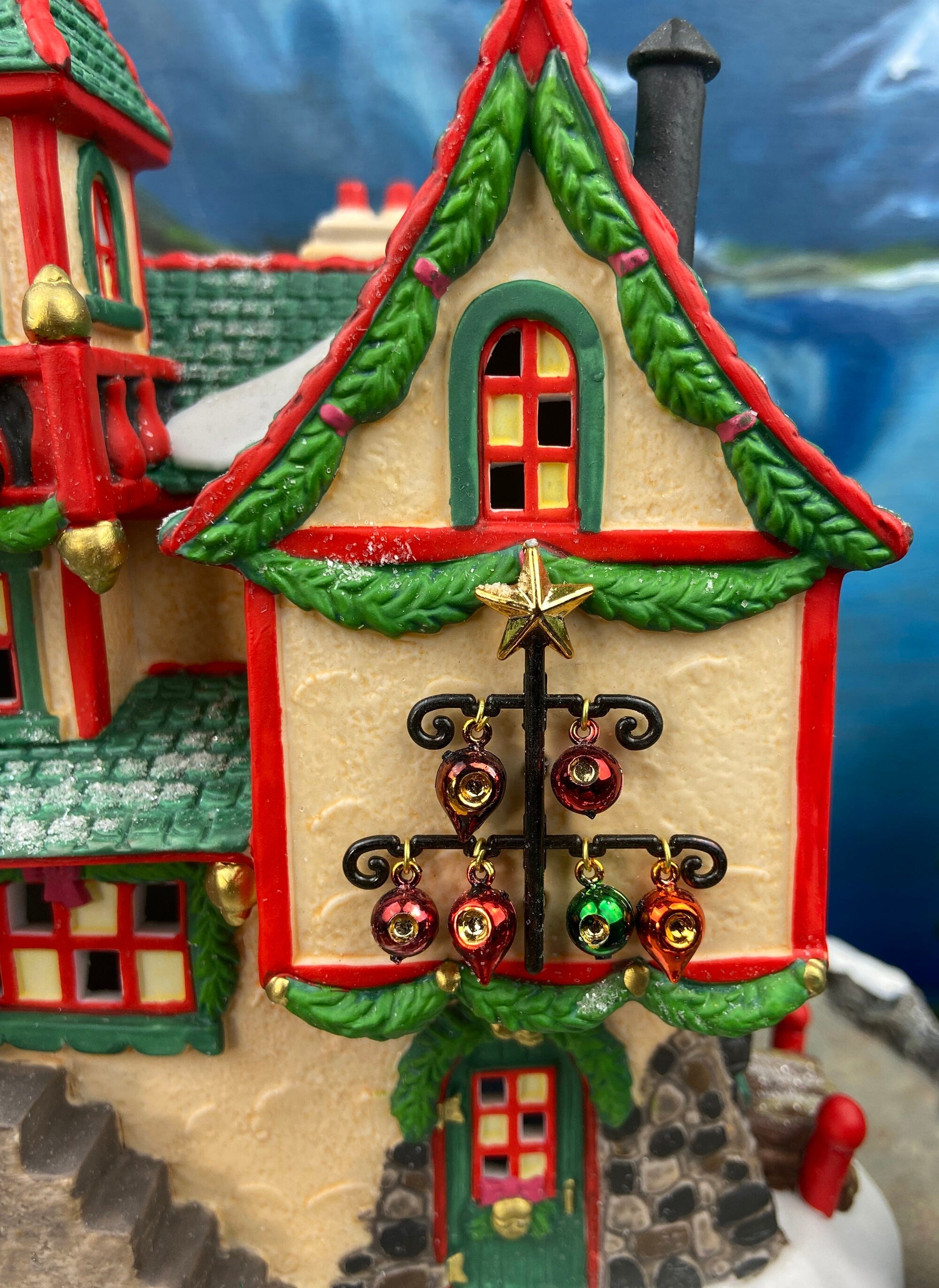 Department 56 North Pole Series Illuminated Christmas Village House - Glass Ornament Works