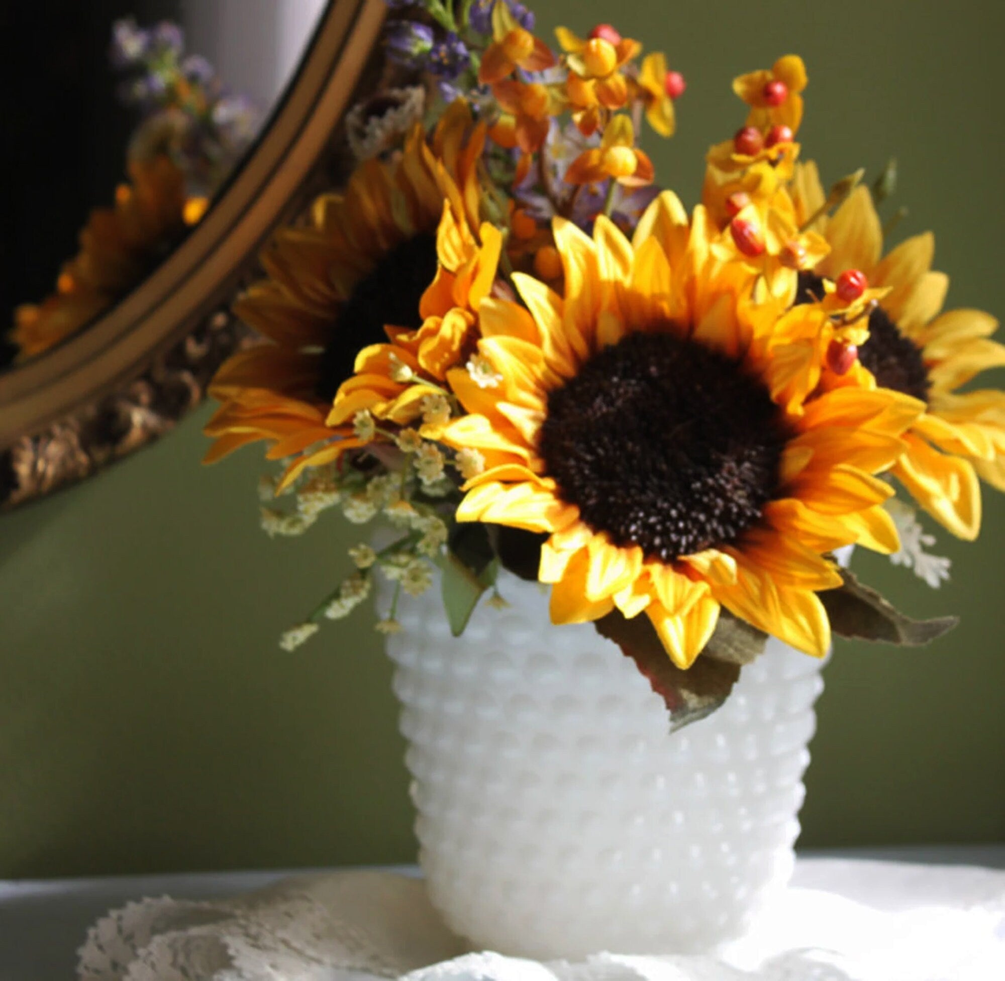 Milk Glass Planter or Vase. Vintage White Flower Pot with Ribbed Pattern and Pinched Rim. Window Sill Herbal Garden.
