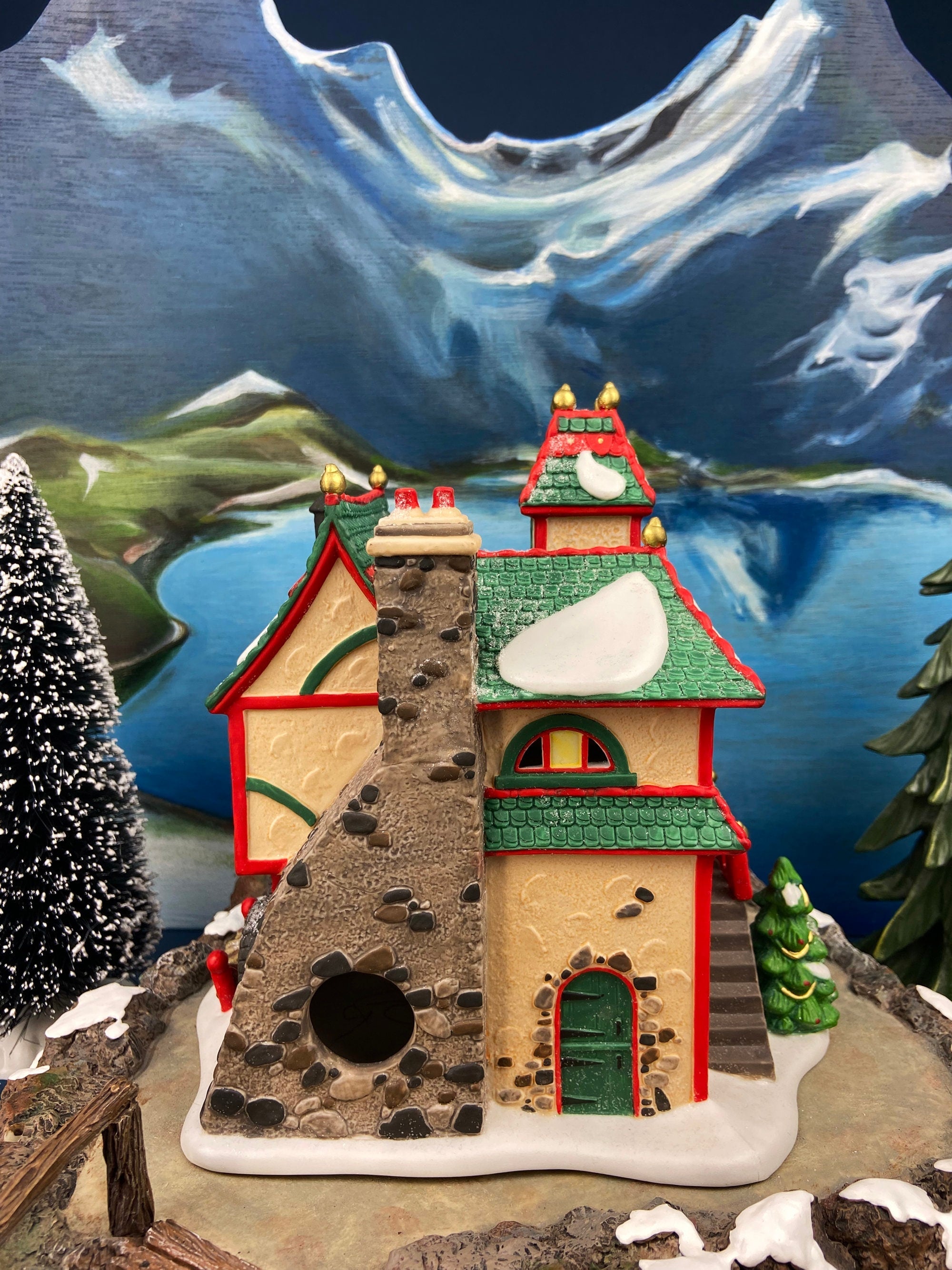 Department 56 North Pole Series Illuminated Christmas Village House - Glass Ornament Works