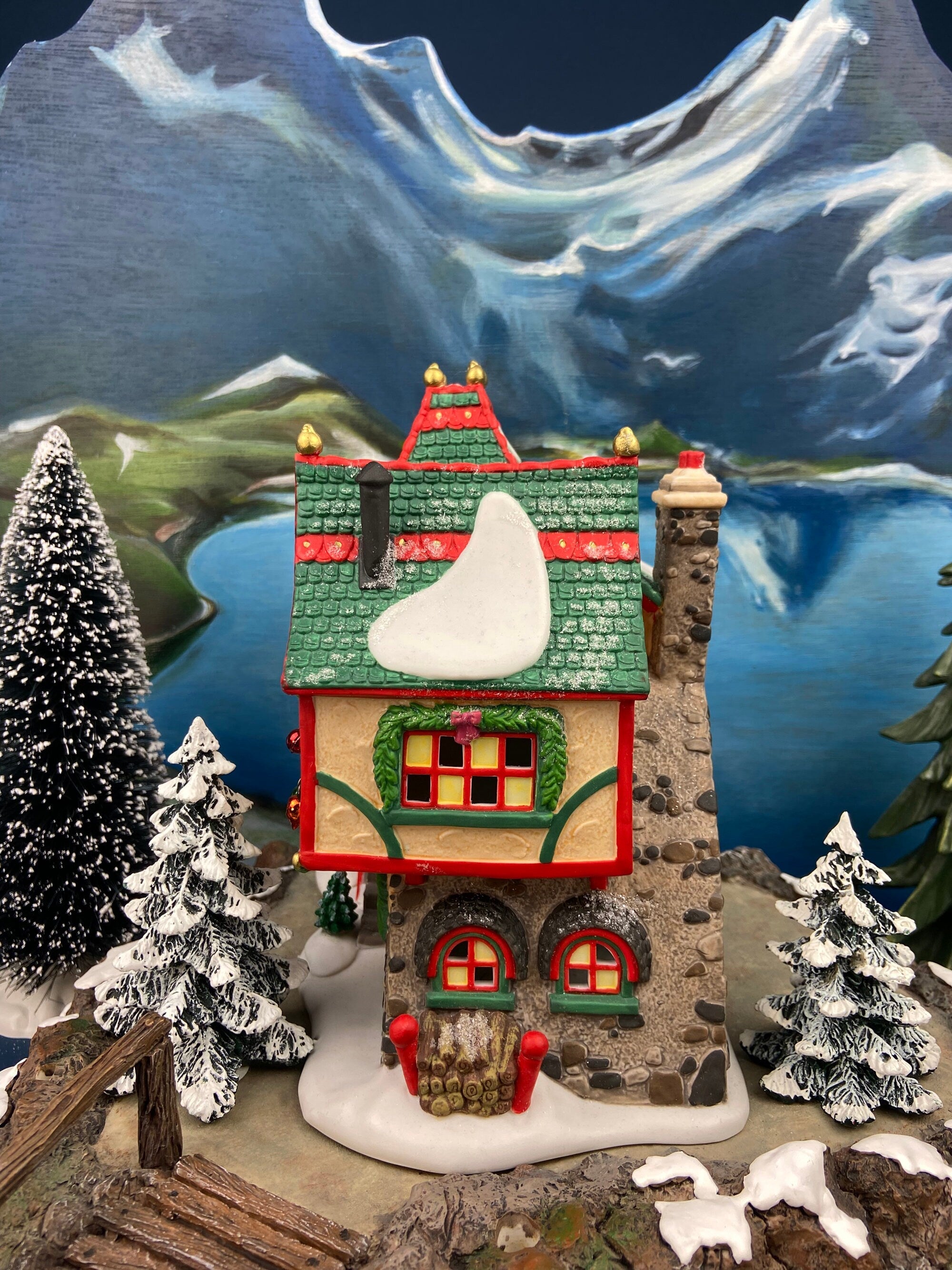 Department 56 North Pole Series Illuminated Christmas Village House - Glass Ornament Works