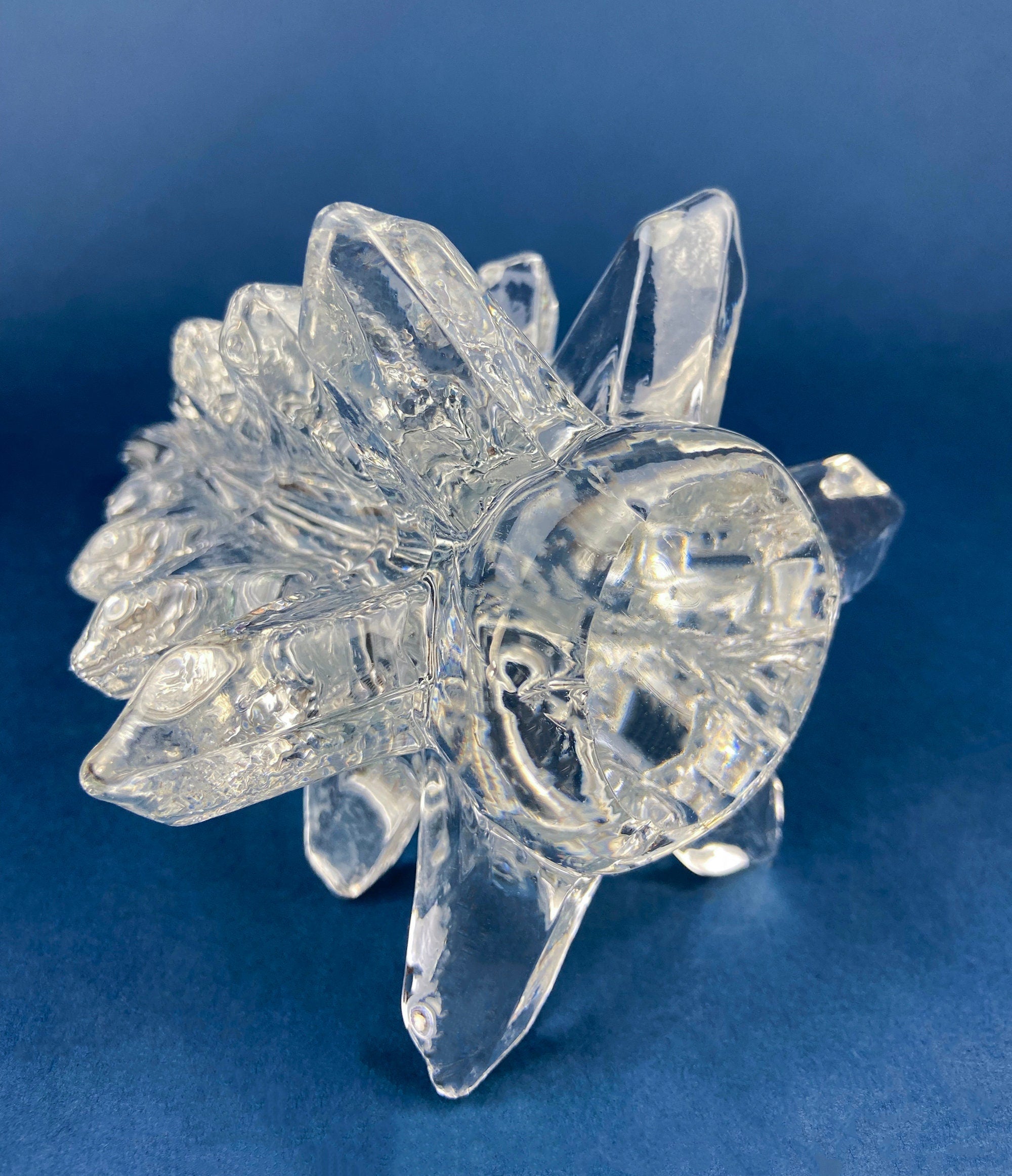 Lead Crystal Clear Christmas Tree. Hand Crafted Art Glass Spruce Tree. 8" Tall Pine. Holiday or Year-Round Decor.