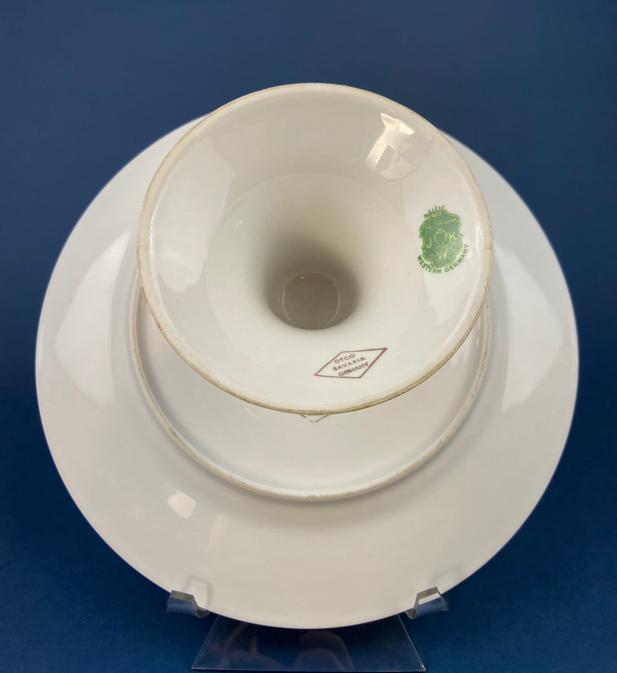 Vintage Fragonard Porcelain Footed Cake Stand, Bavaria OTCO, Collectible
